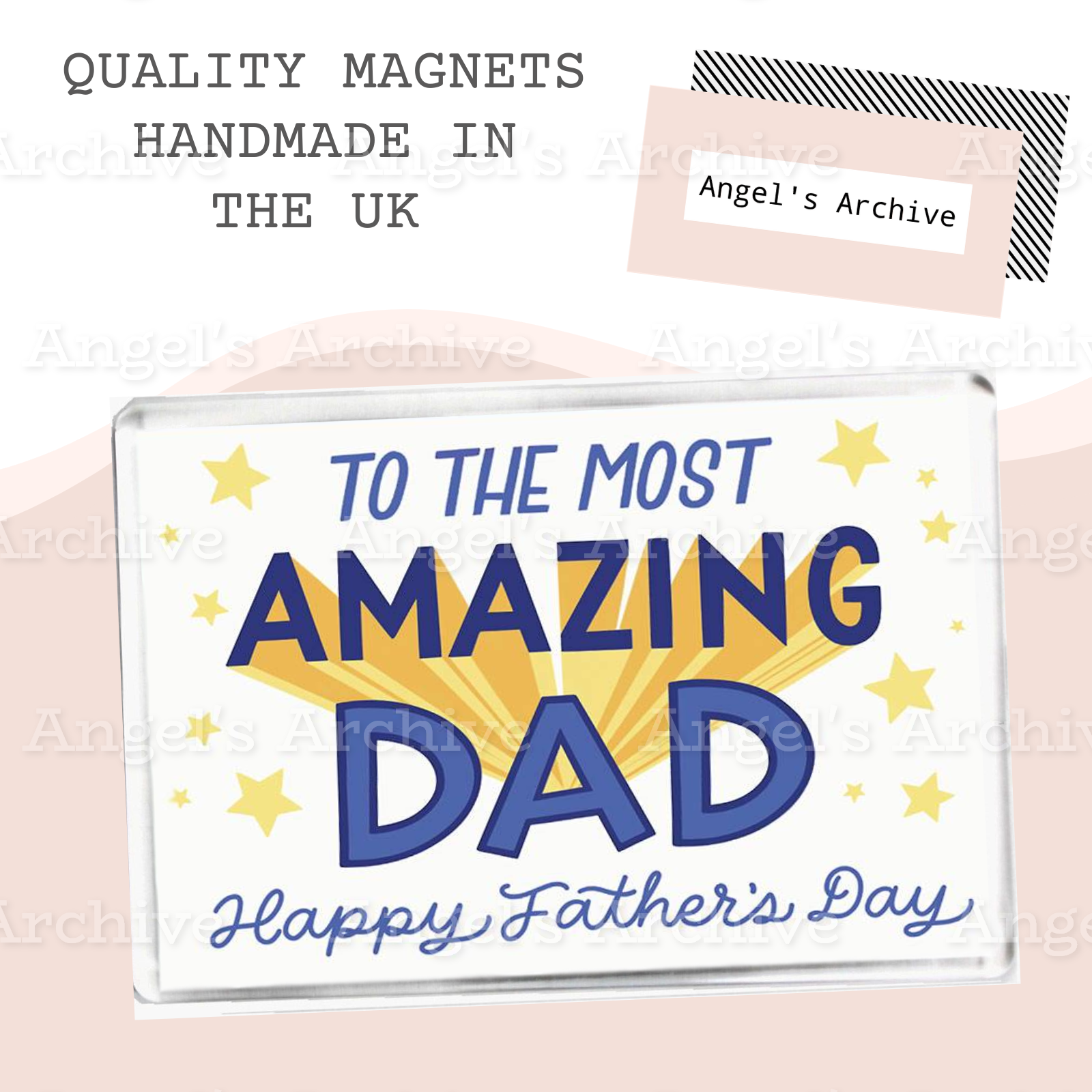 Happy Fathers Day ✳ To An Amazing Dad ✳ Fridge Magnet ✳ Gift