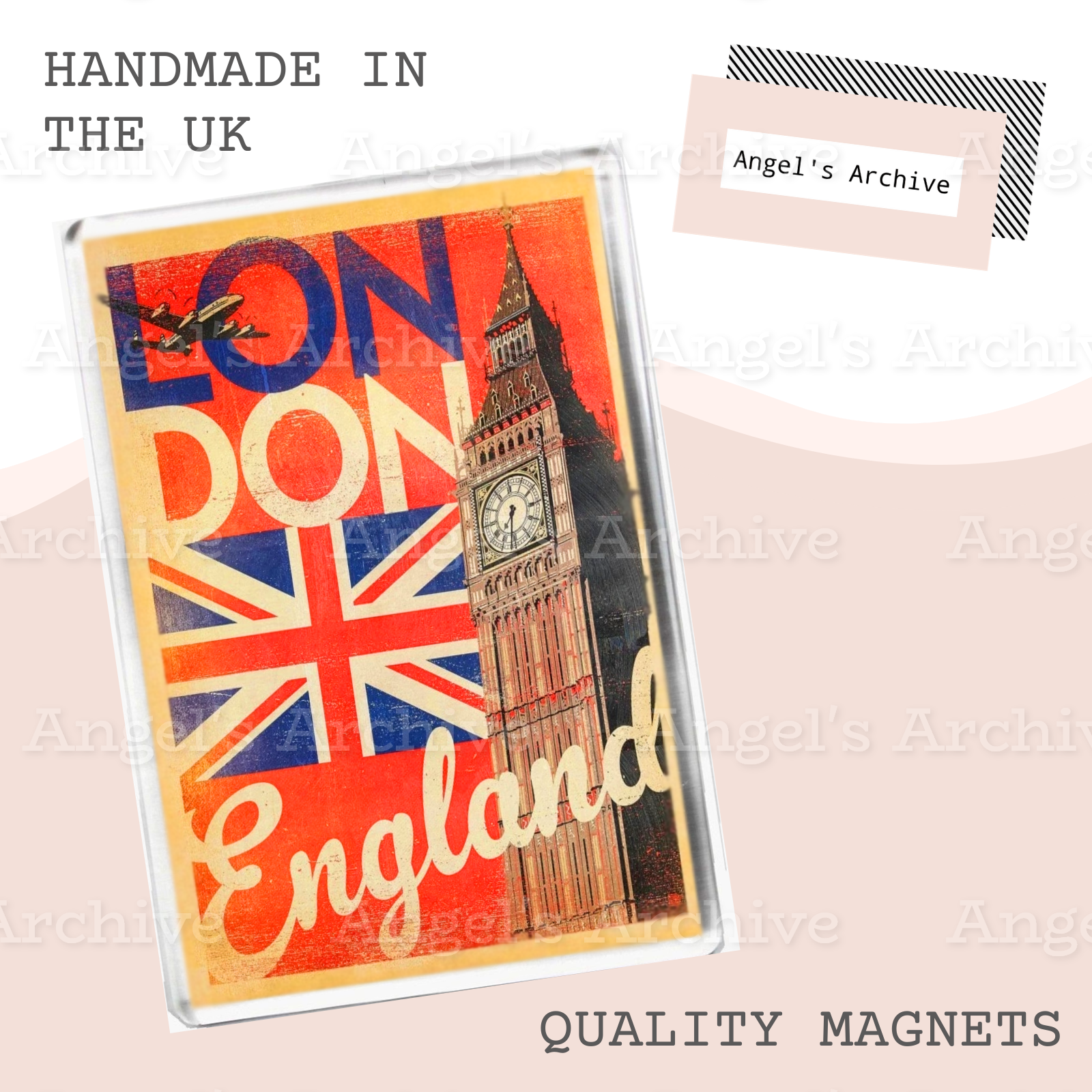 London, England ✳ Vintage City Poster ✳ Fridge Magnet ✳ Gift