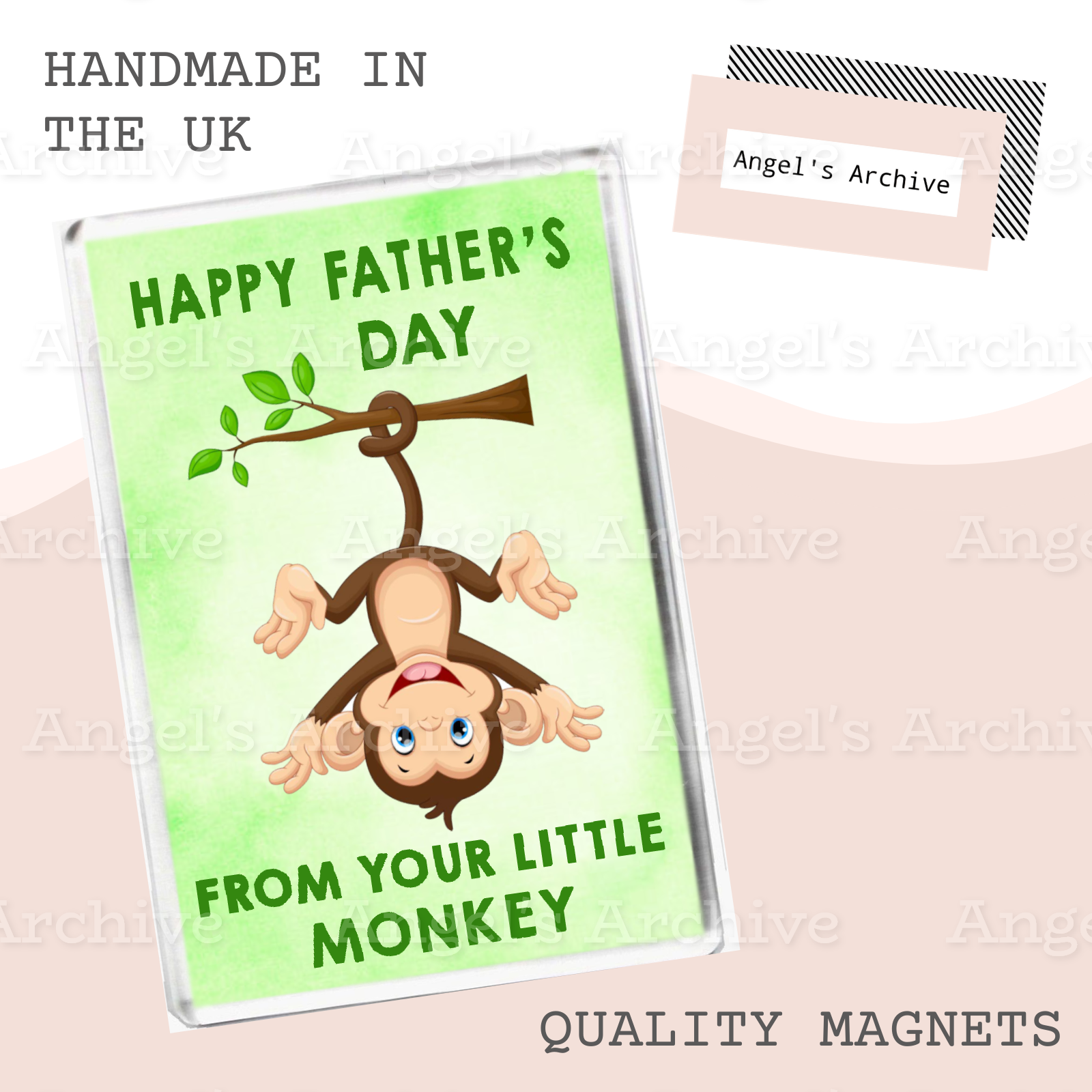 Happy Fathers Day ✳ From Your Little Monkey ✳ Magnet ✳ Gift for Dad