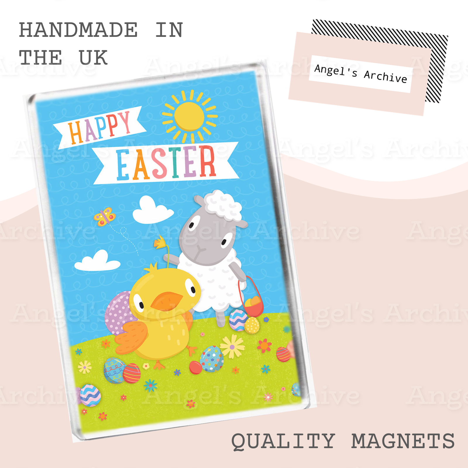 Happy Easter ✳ Cute Lamb + Chick Design ✳ Magnet ✳ Gift