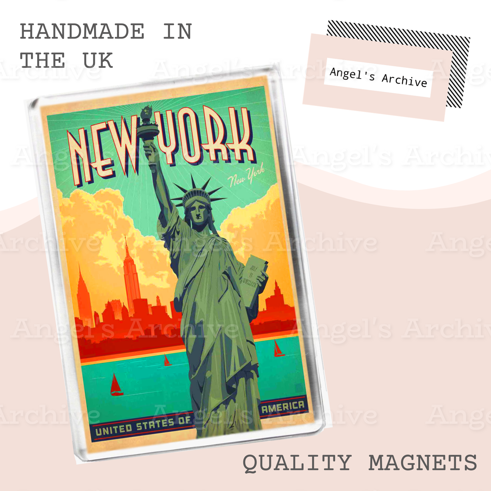 New York ✳ Vintage City Poster ✳ Fridge Magnet ✳ Gift