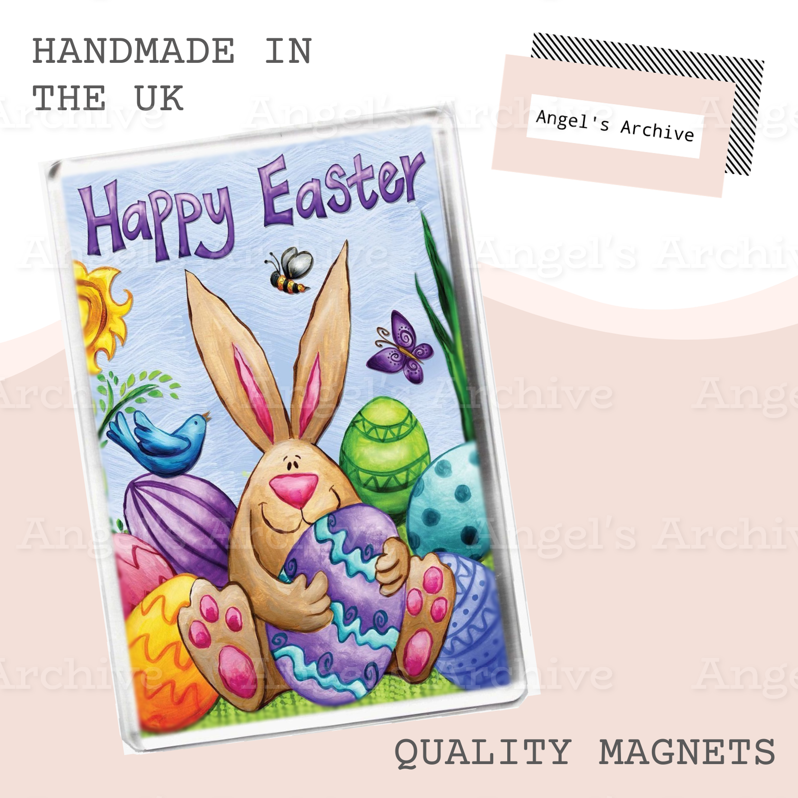 Happy Easter ✳ Cute Bunny + Easter Eggs ✳ Magnet ✳ Gift
