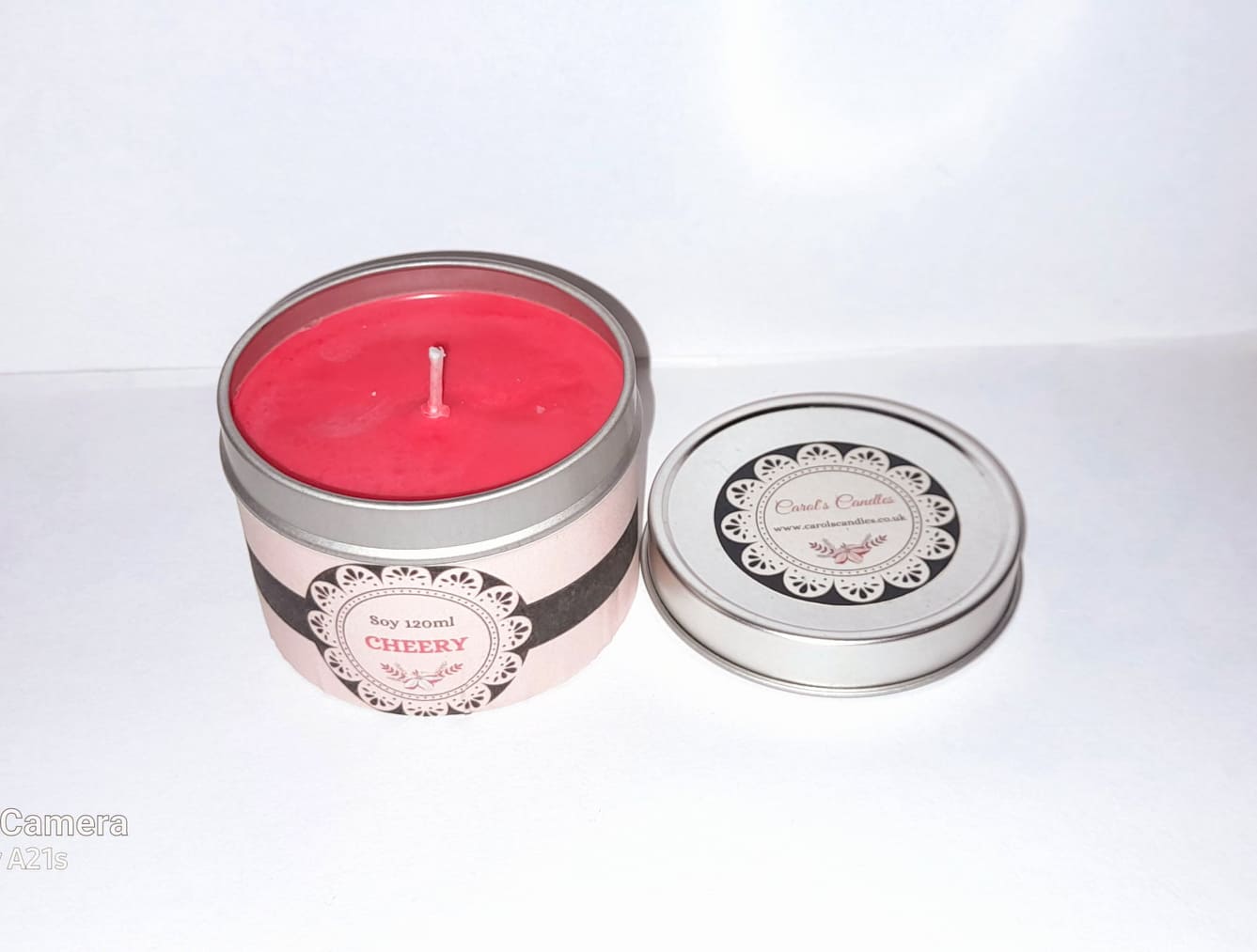 Pink cherry Soy candle Tin- 22 hr