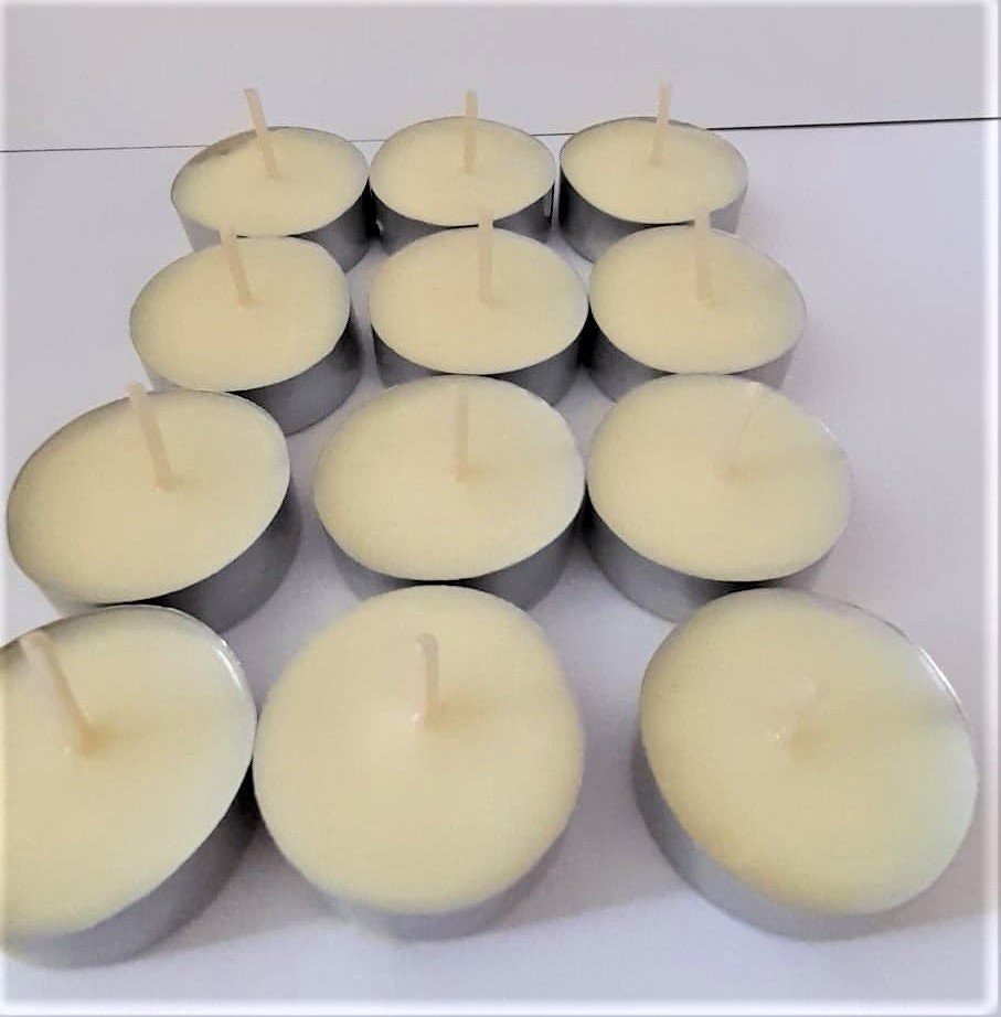 12 Scented solid soy wax tea lights - Homemade with Jasmine Carol's Candles