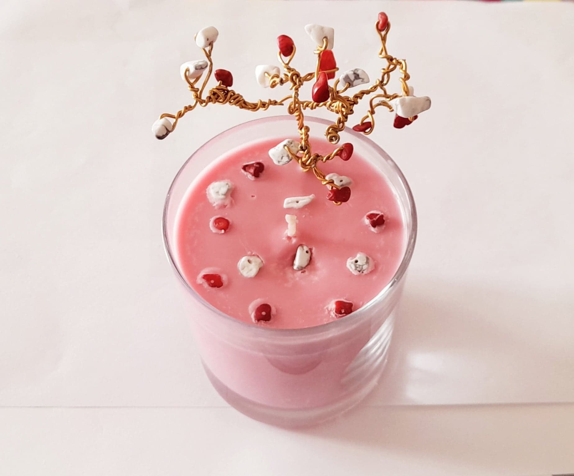 Handmade (40 Gems) Tree Candle - 30cl scented soy wax with Gold Dust Cap Holder. Carol's Candles