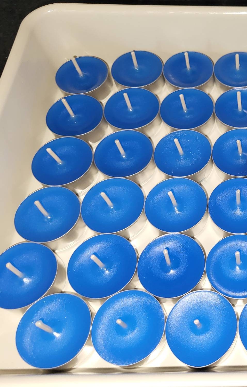 Blue unscented tea lights UK - 6 too 24 Tea light candles In Foil Cups,