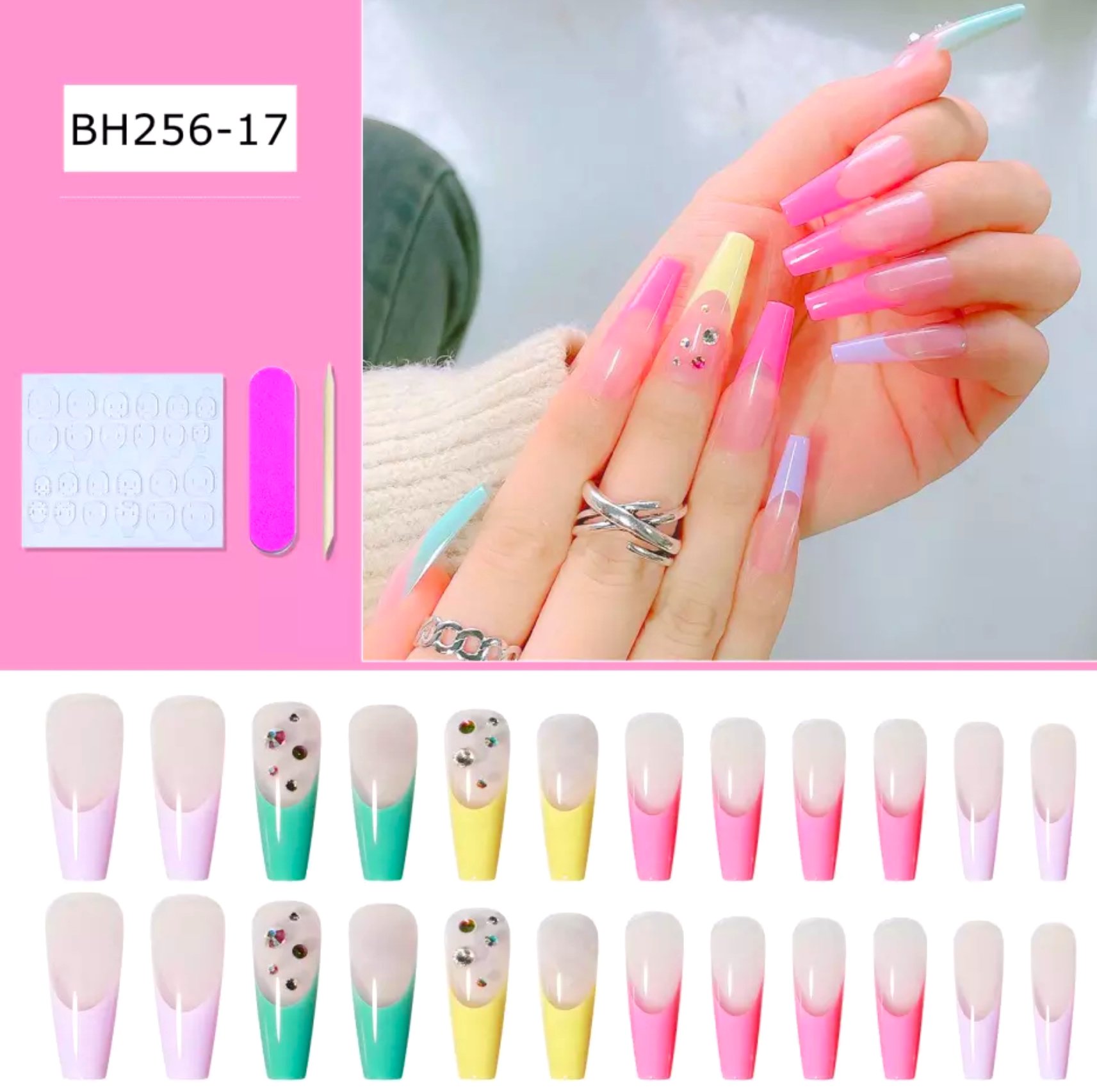 Perfect Nails Collection Glue on Nails BH256-17