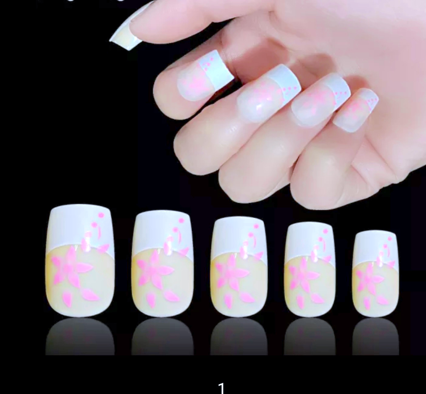 Finger Queen Flower Classic Press On Nails KP7419