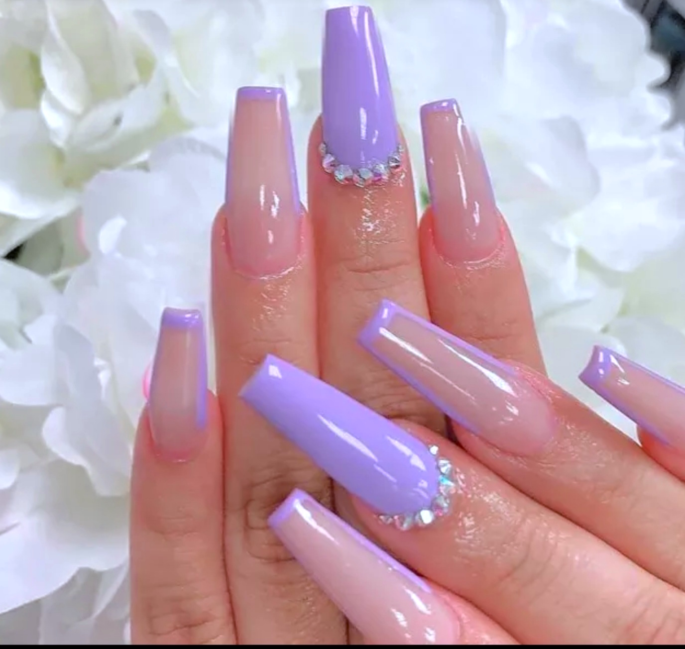 Lilac Bling False Nails