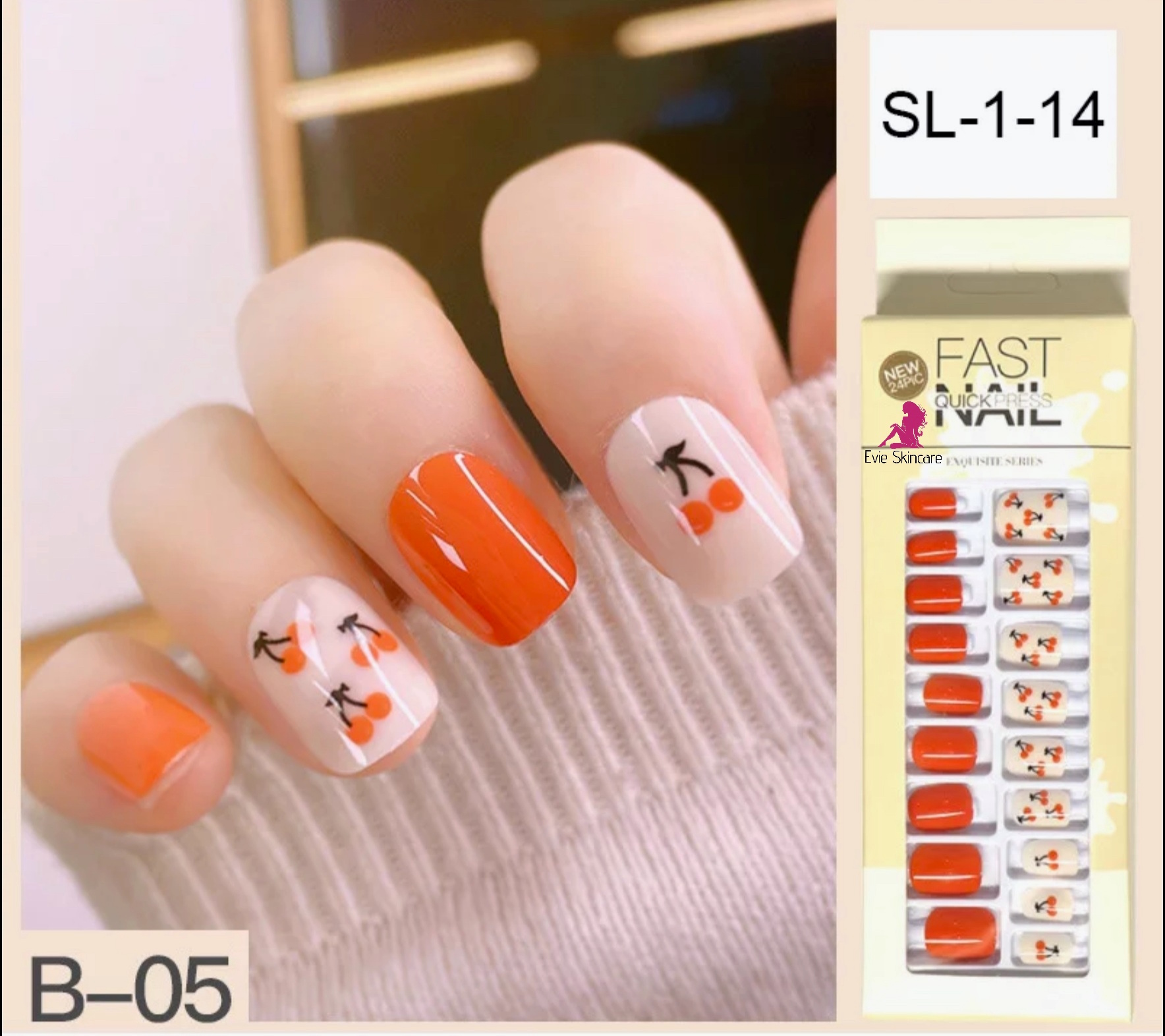 Fast Nails Quick Express Glue On Nails 24pcs SL114