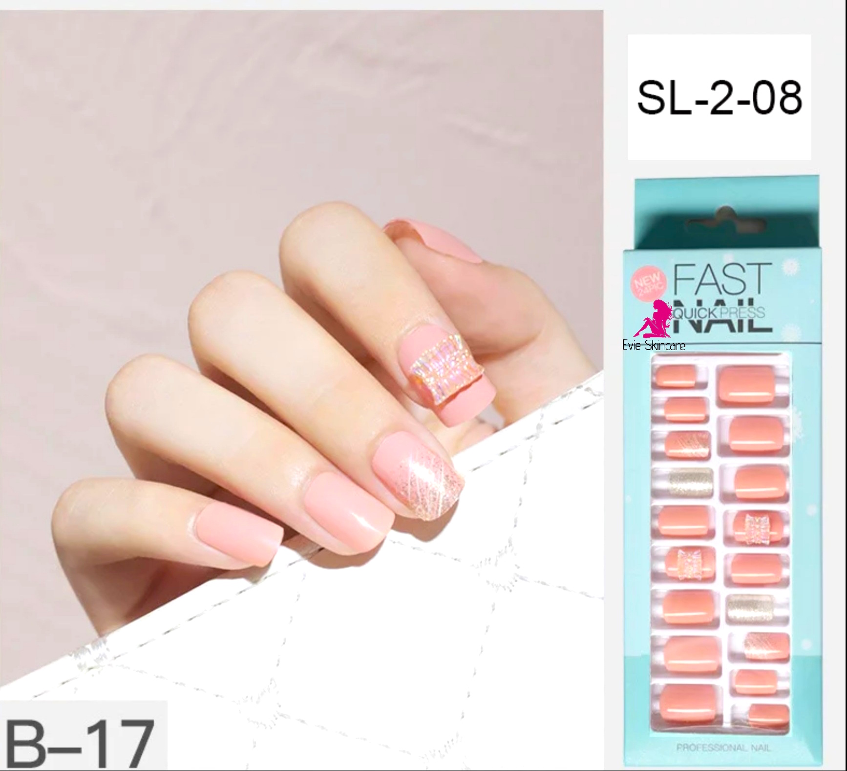 Fast Nails Glue On Nails 24pcs SL208