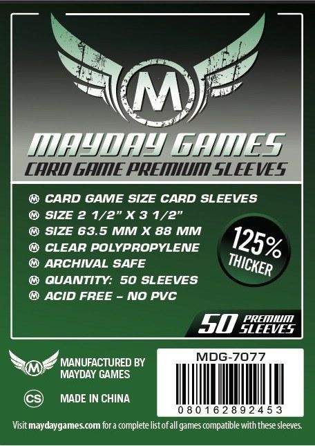 Mayday Dark Green Label Premium Card Game Sleeves 63.5x88mm, qty 50