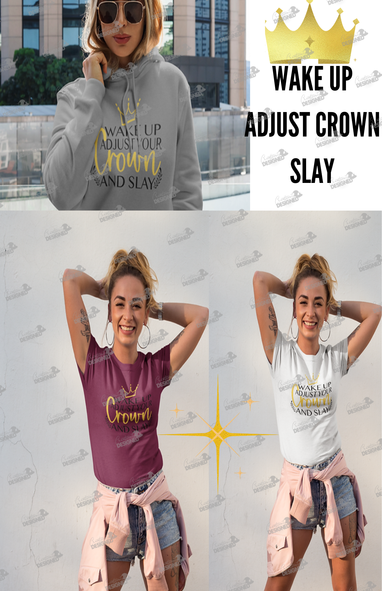Wake Up Adjust Crown & Slay Tee
