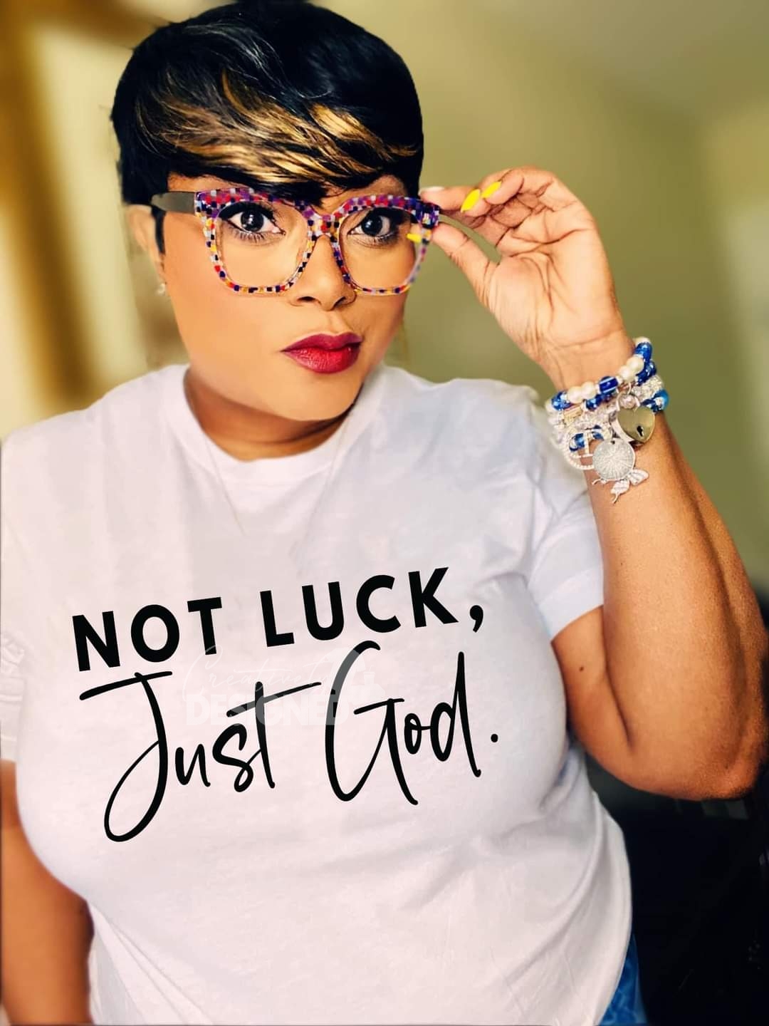Not Luck Just God T-shirt (black design)