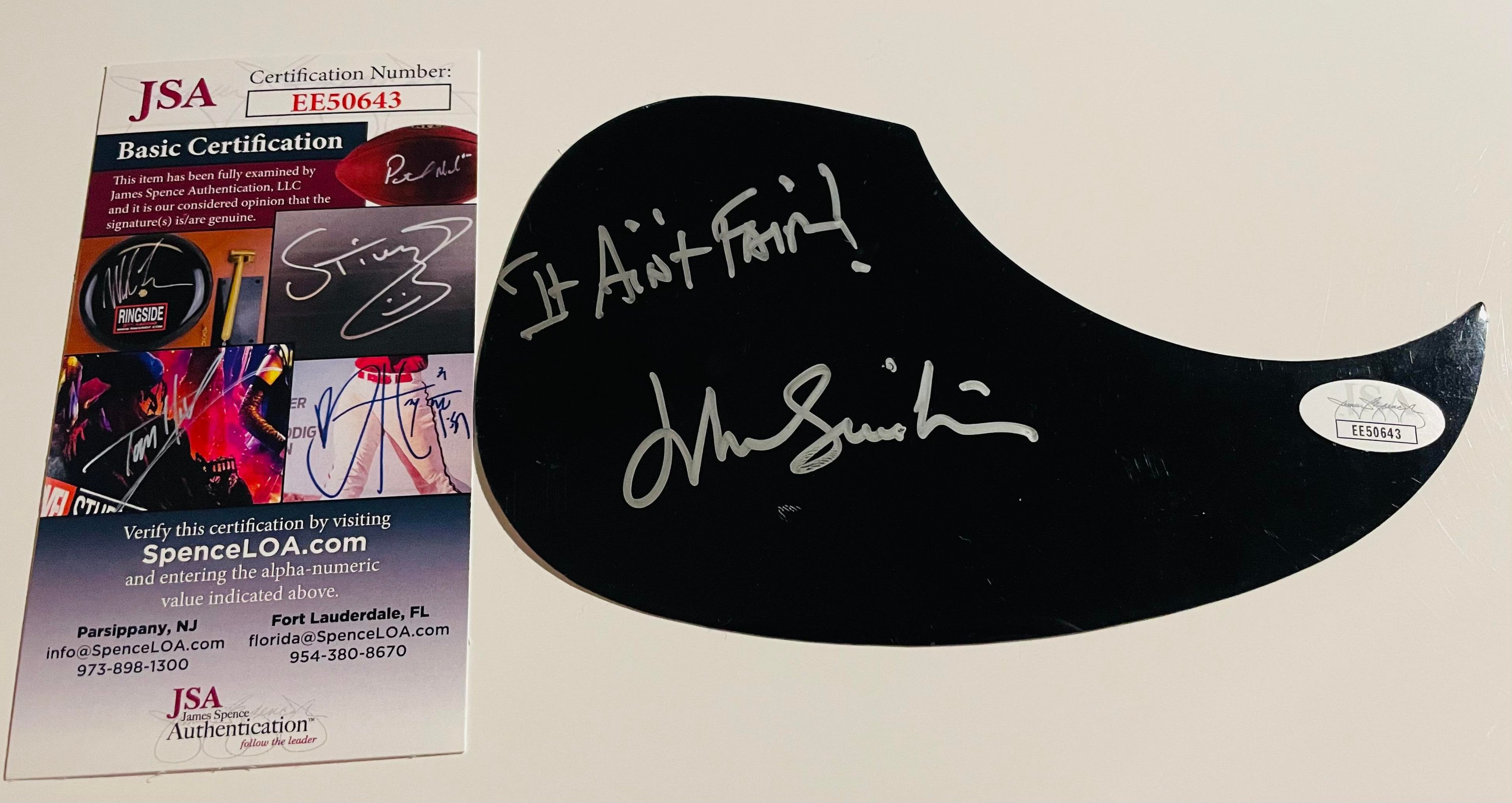 JOHN SINCLAIR SIGNED GUITAR PICKGUARD w/insc and JSA CERTIFIED JOHN SINCLAIR SIGNED GUITAR PICKGUARD w/insc and JSA CERTIFIED