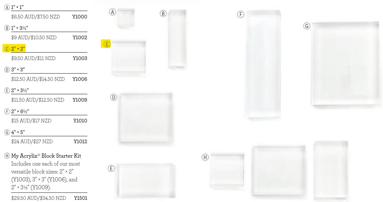 CTMH Acrylic Block : 2" x 2"