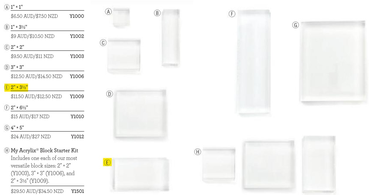CTMH Acrylic Block : 2" x 3.5"