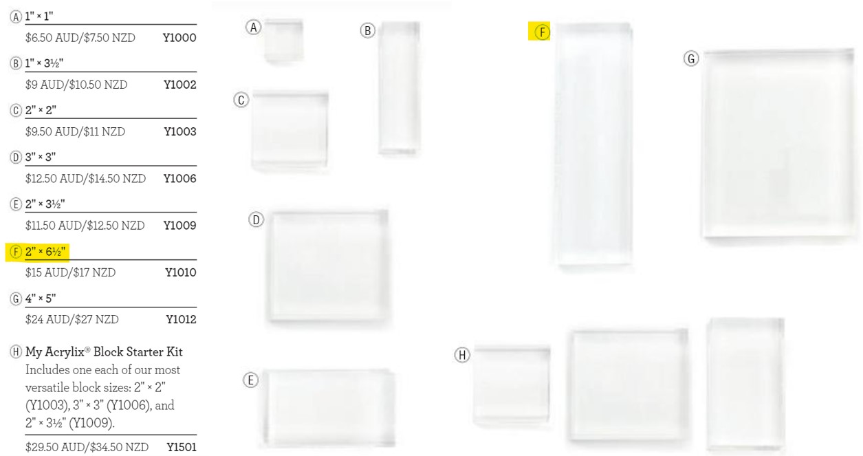 CTMH Acrylic Block : 2" x 6.5"