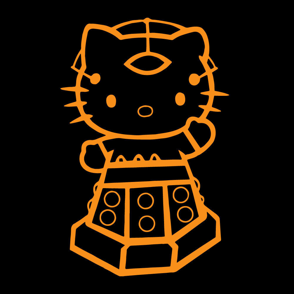 Hello Kitty Doctor Who Dalek Vinyl Decal sticker