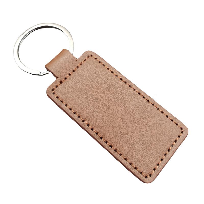 Leather Keyring - Brown Rectangle