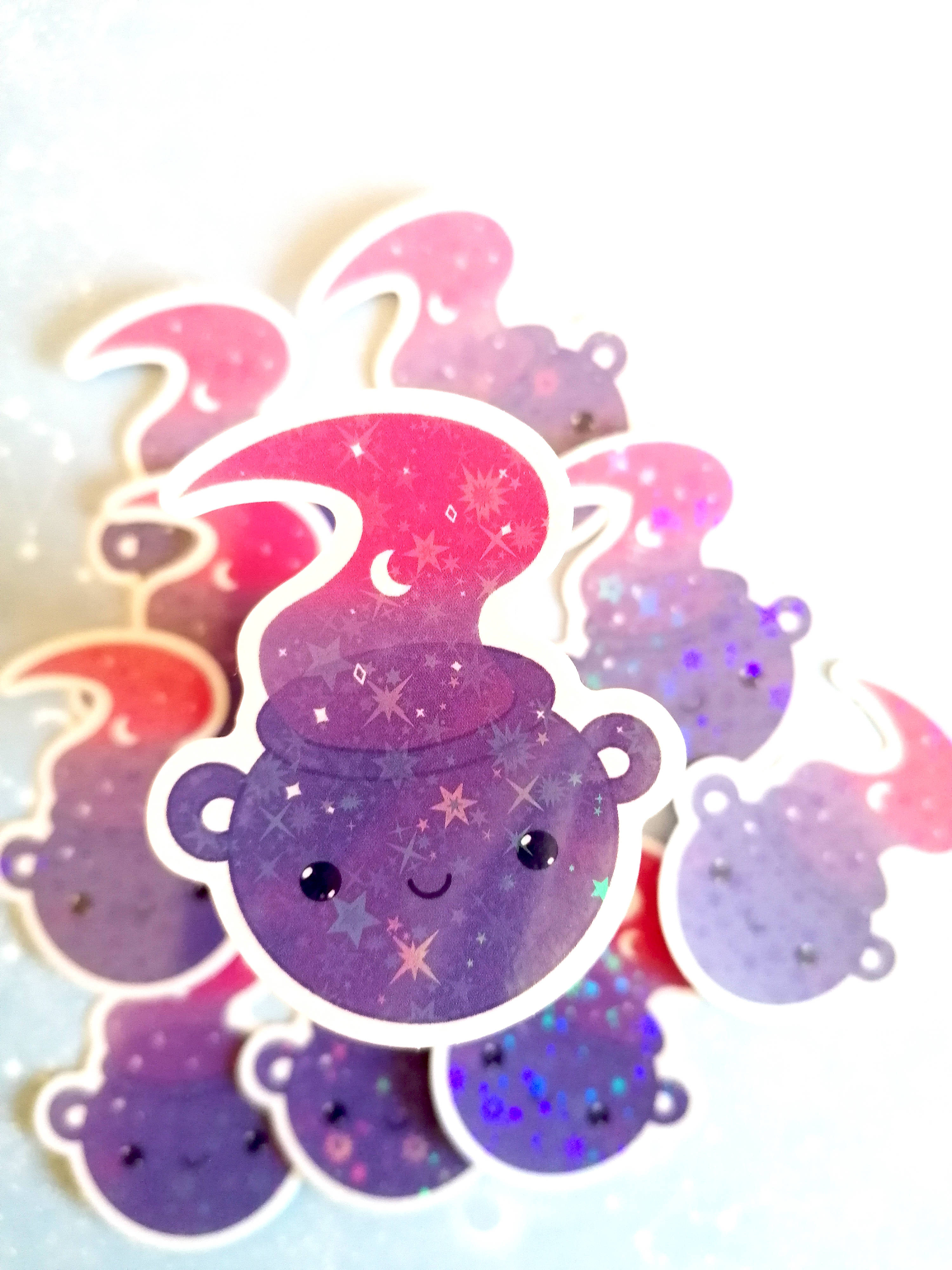 Holographic Cauldron Sticker, Witchy sticker