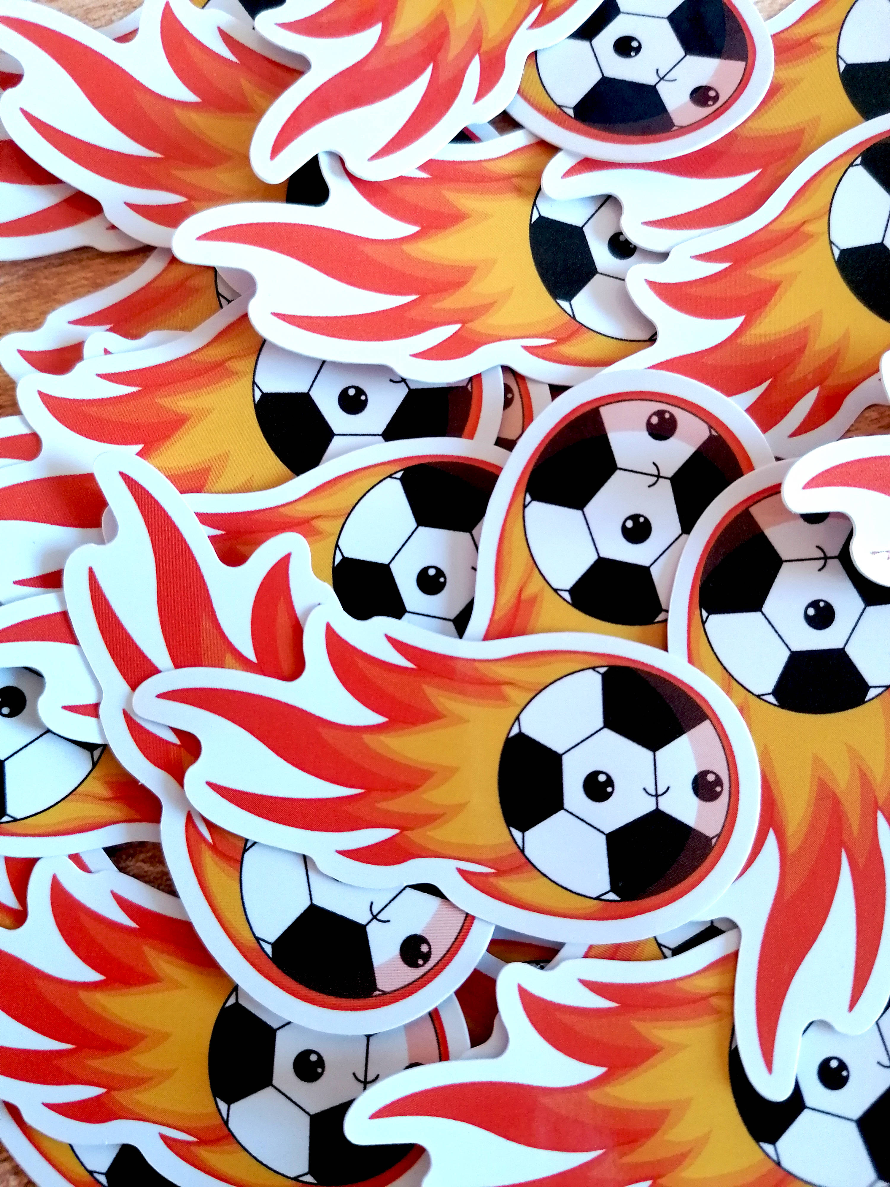 Flaming Football Sticker