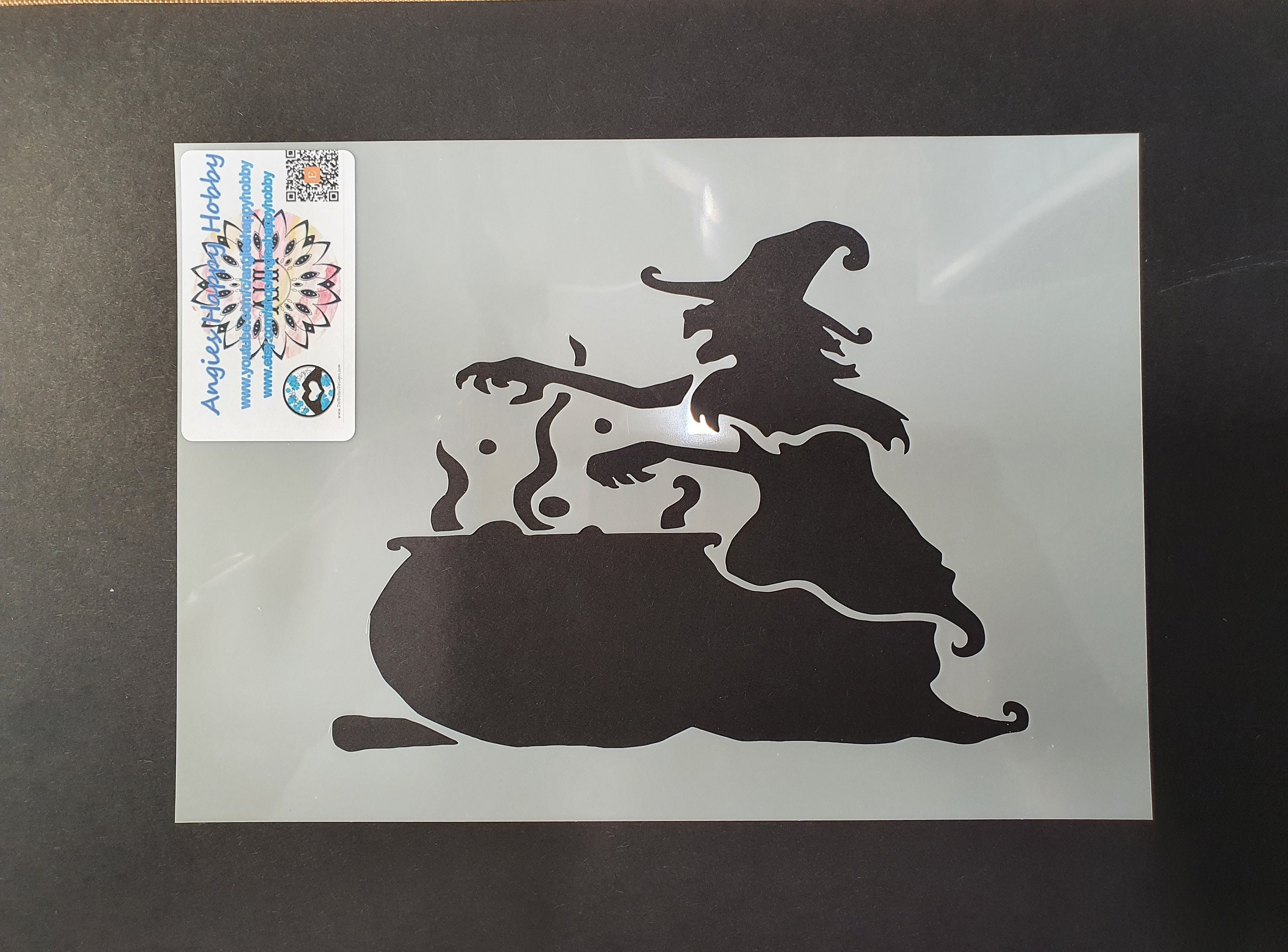 Crone With Cauldron Stencil