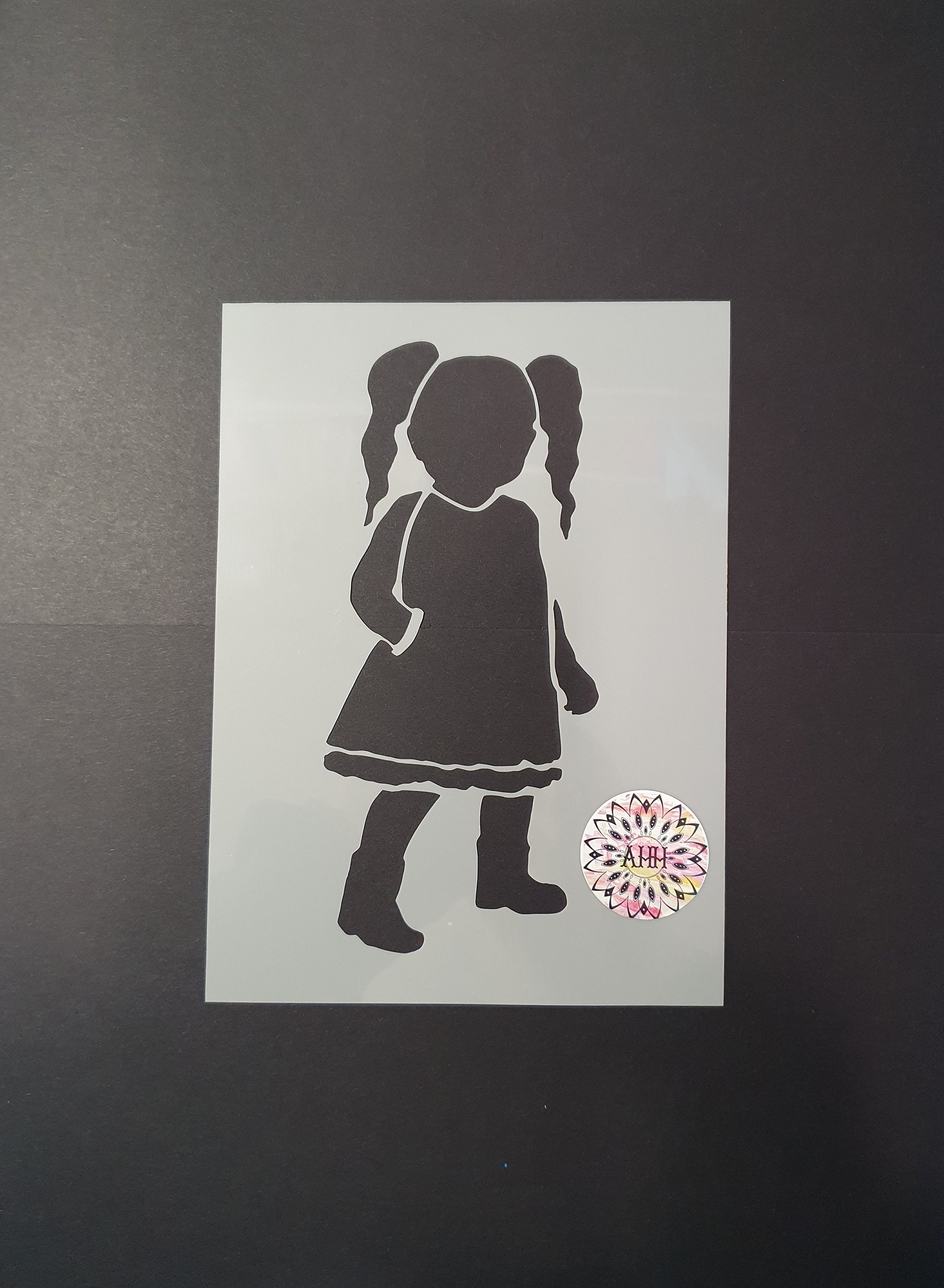 Polyanna Pigtails Stencil