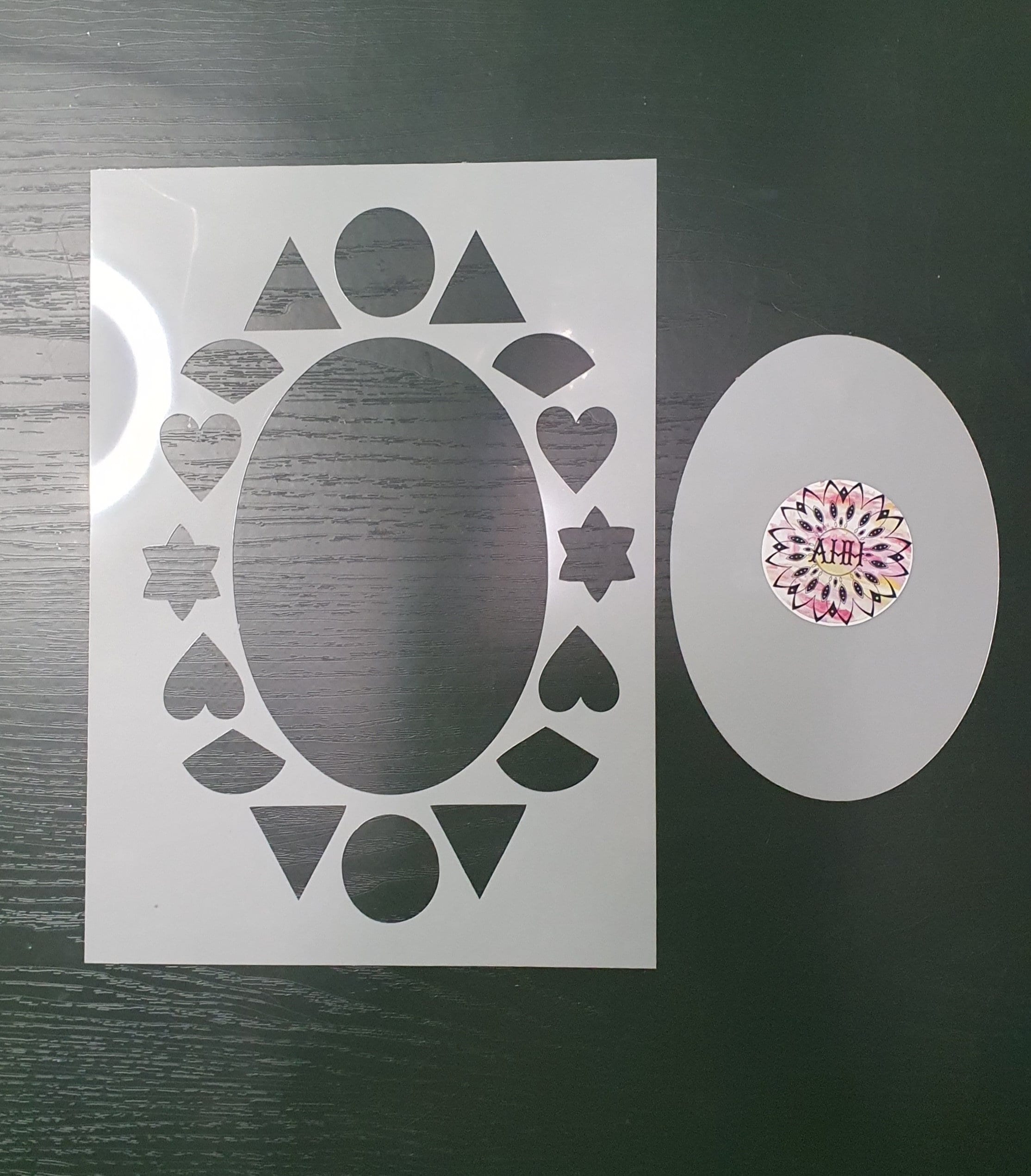 Oval Frame of Shapes Stencil & Mask Set