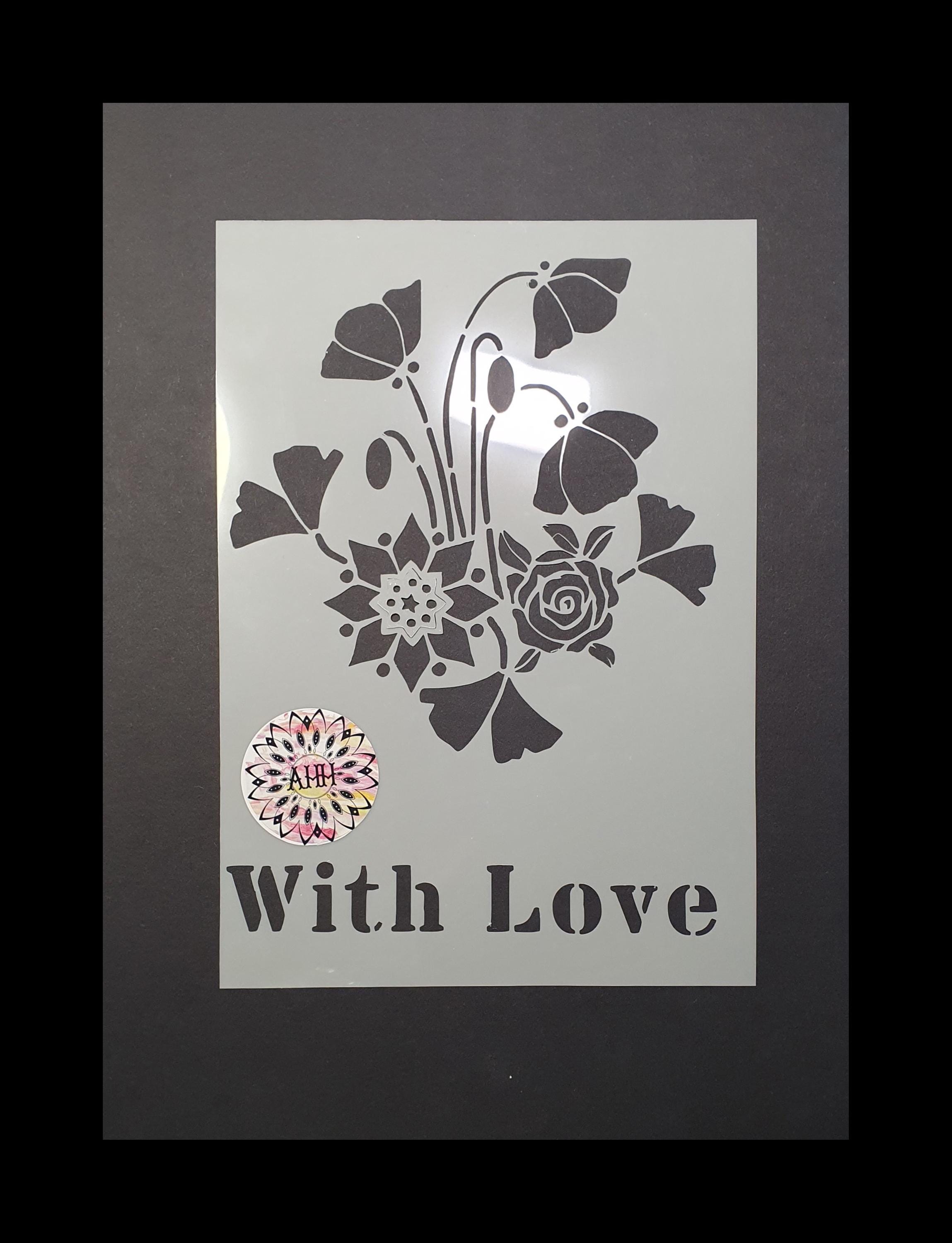 With Love Bouquet Stencil
