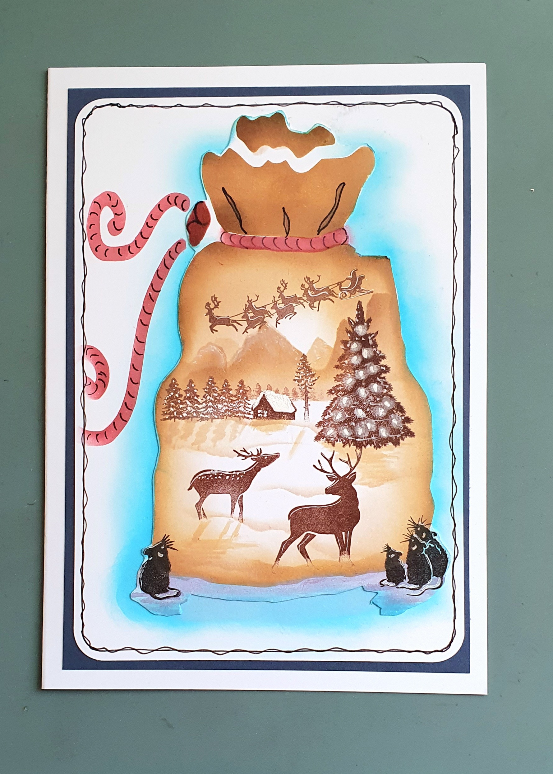 What’s in Santa’s Bag? – Handmade Christmas Greeting Card by AngieD