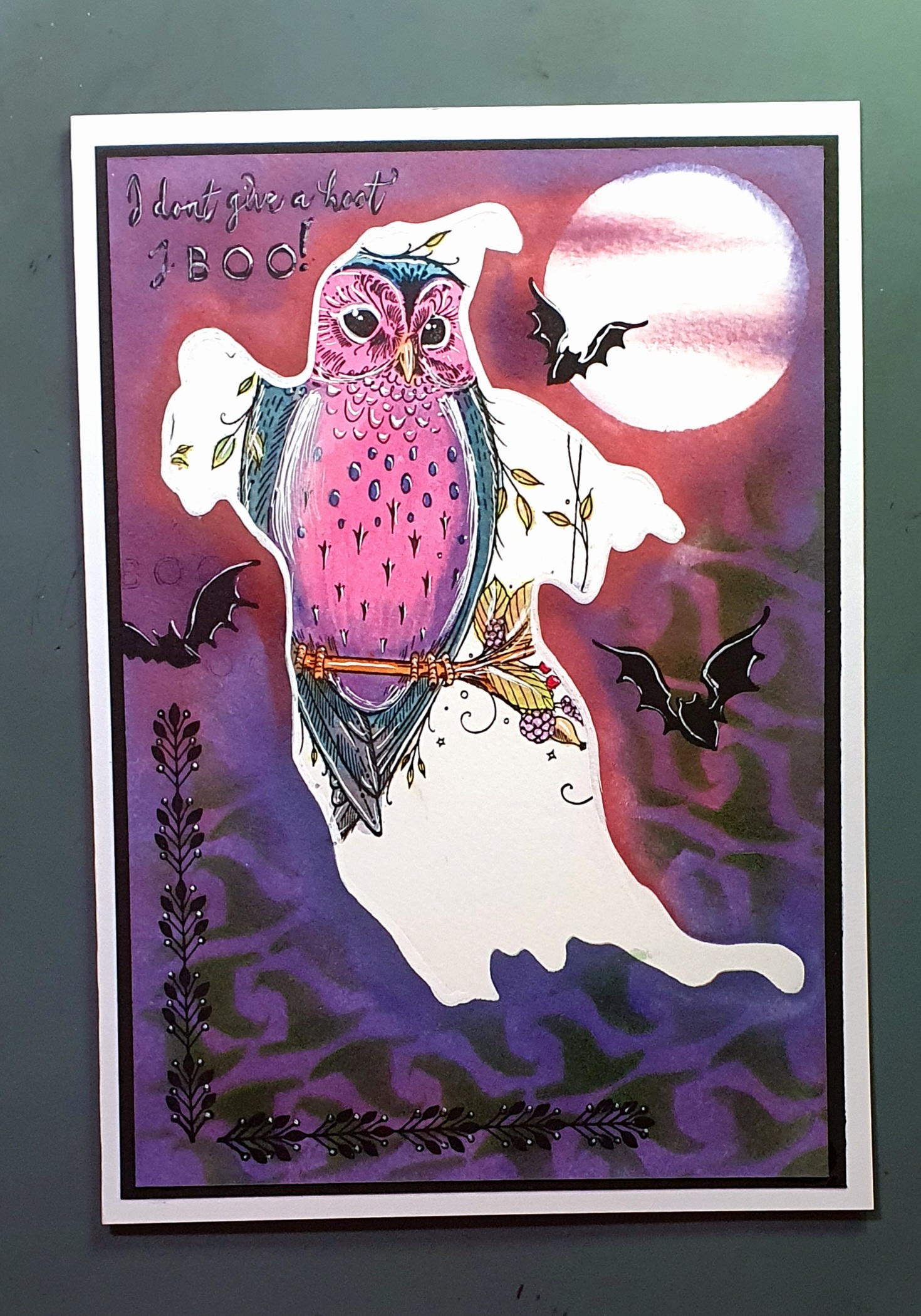 Whoo’s There? – Handmade Halloween Greeting Card by AngieD