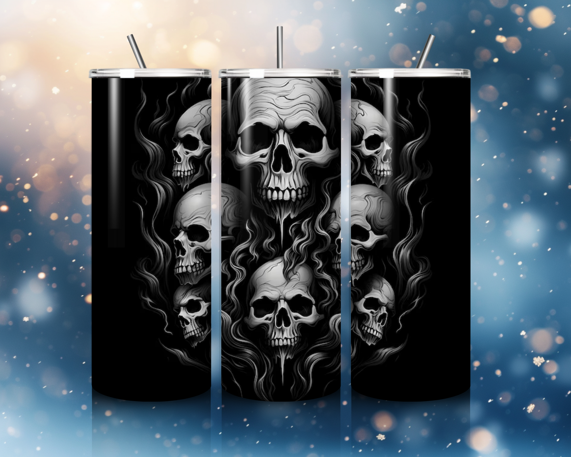 20 oz Smoky Skull Tumbler