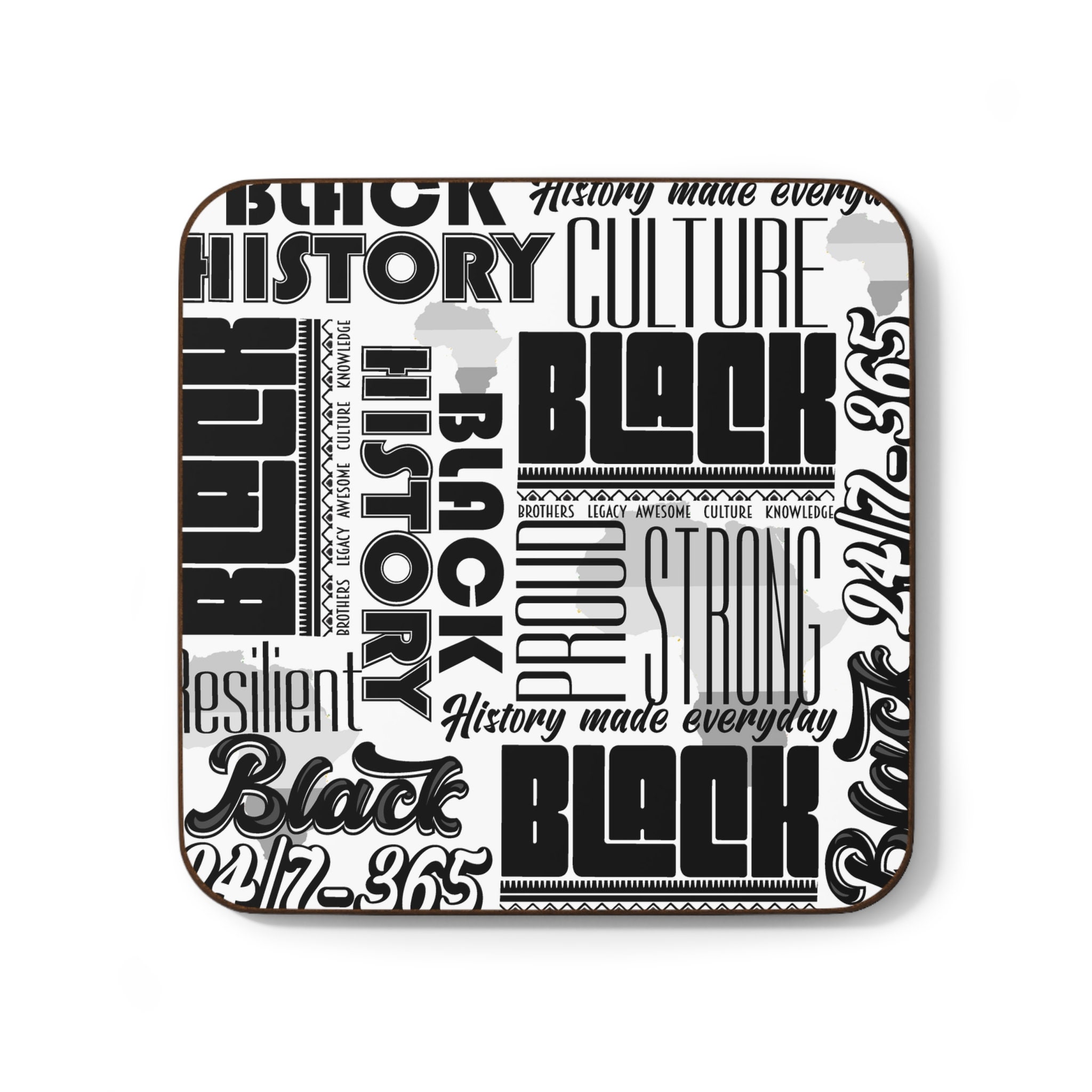 Black History, Hardboard Back Coaster, 3.5" x 3.5"