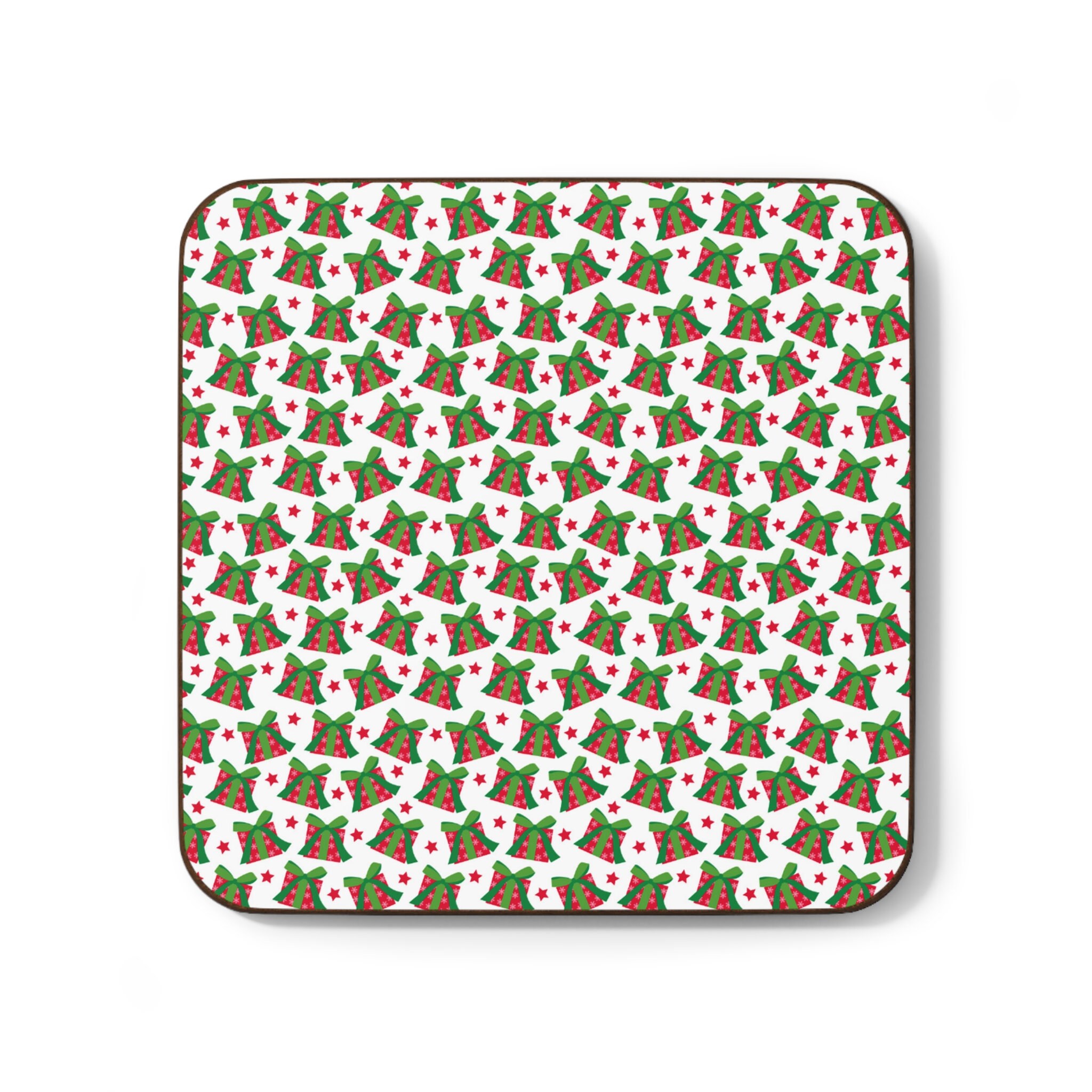 Merry Christmas Hardboard Back Coaster, 3.5" x 3.5"