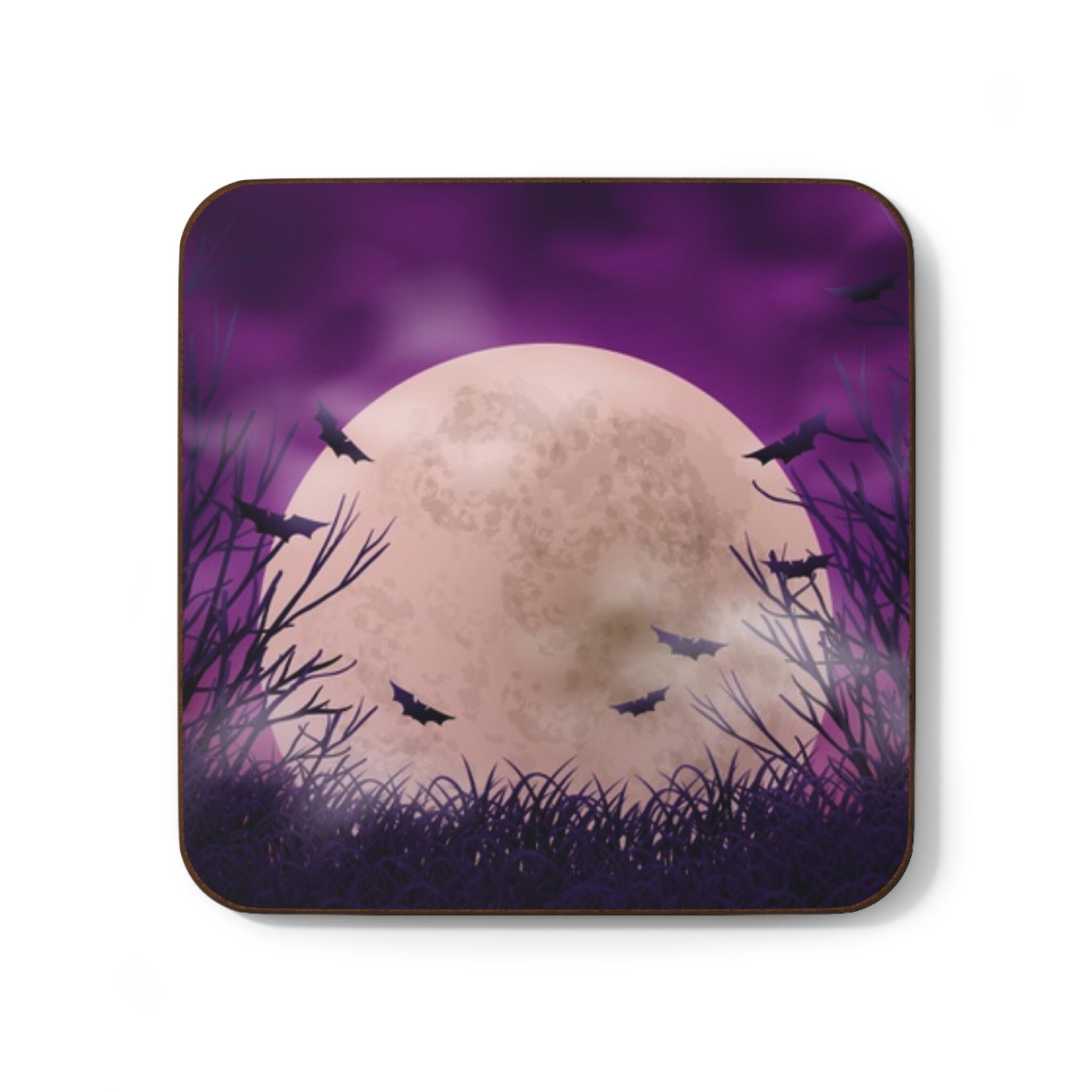 Witchy Purple Witch, Hardboard Back Coaster, 3.5" x 3.5"
