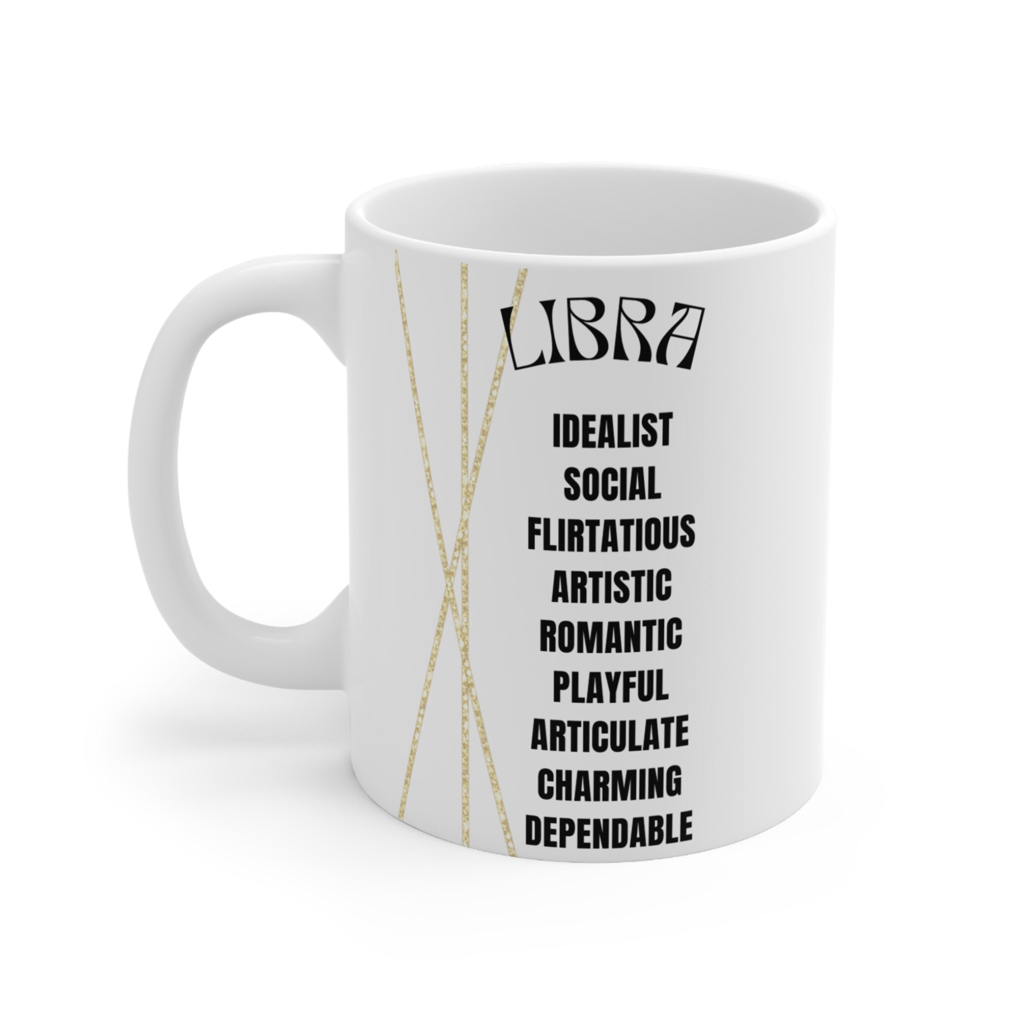 Libra 11oz White Ceramic Coffee Mug