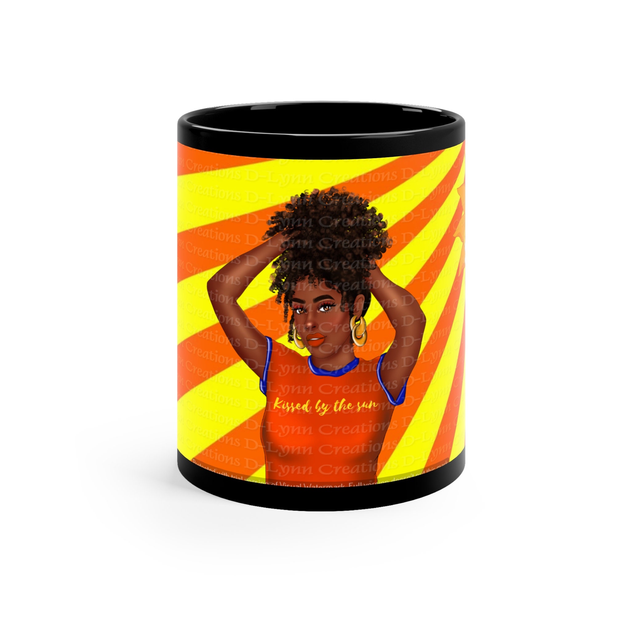 Kissed by the Sun 11oz Black Ceramic Mug (watermarks removed once purchased)