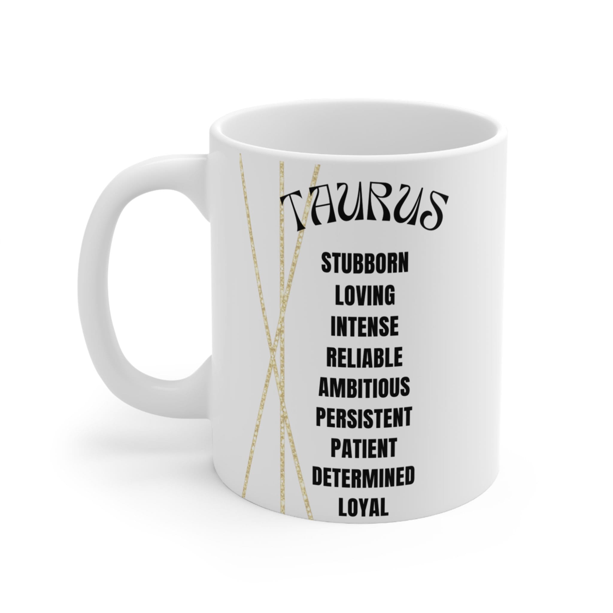 Taurus 11oz White Ceramic Coffee Mug