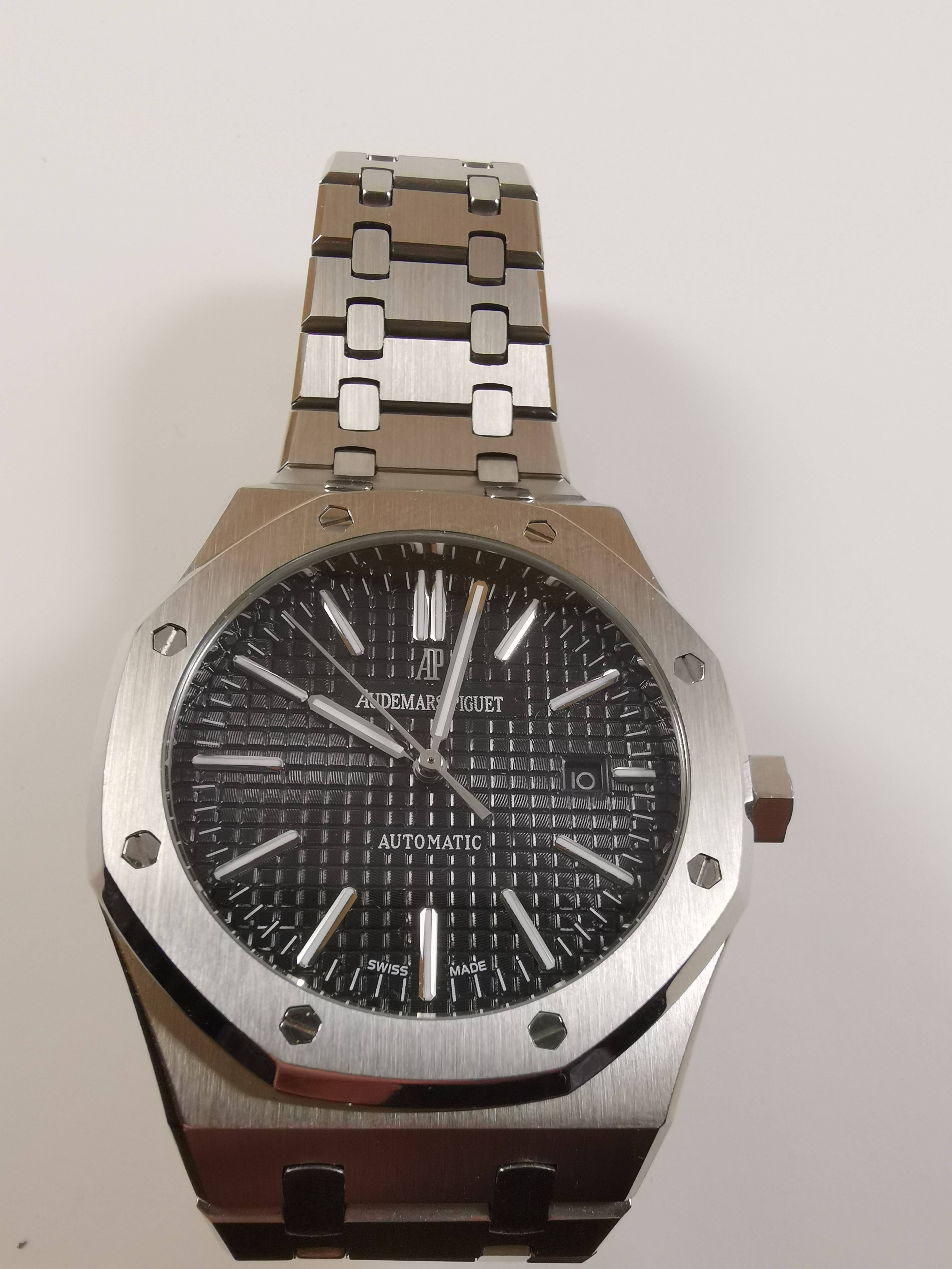 ap silver black dial