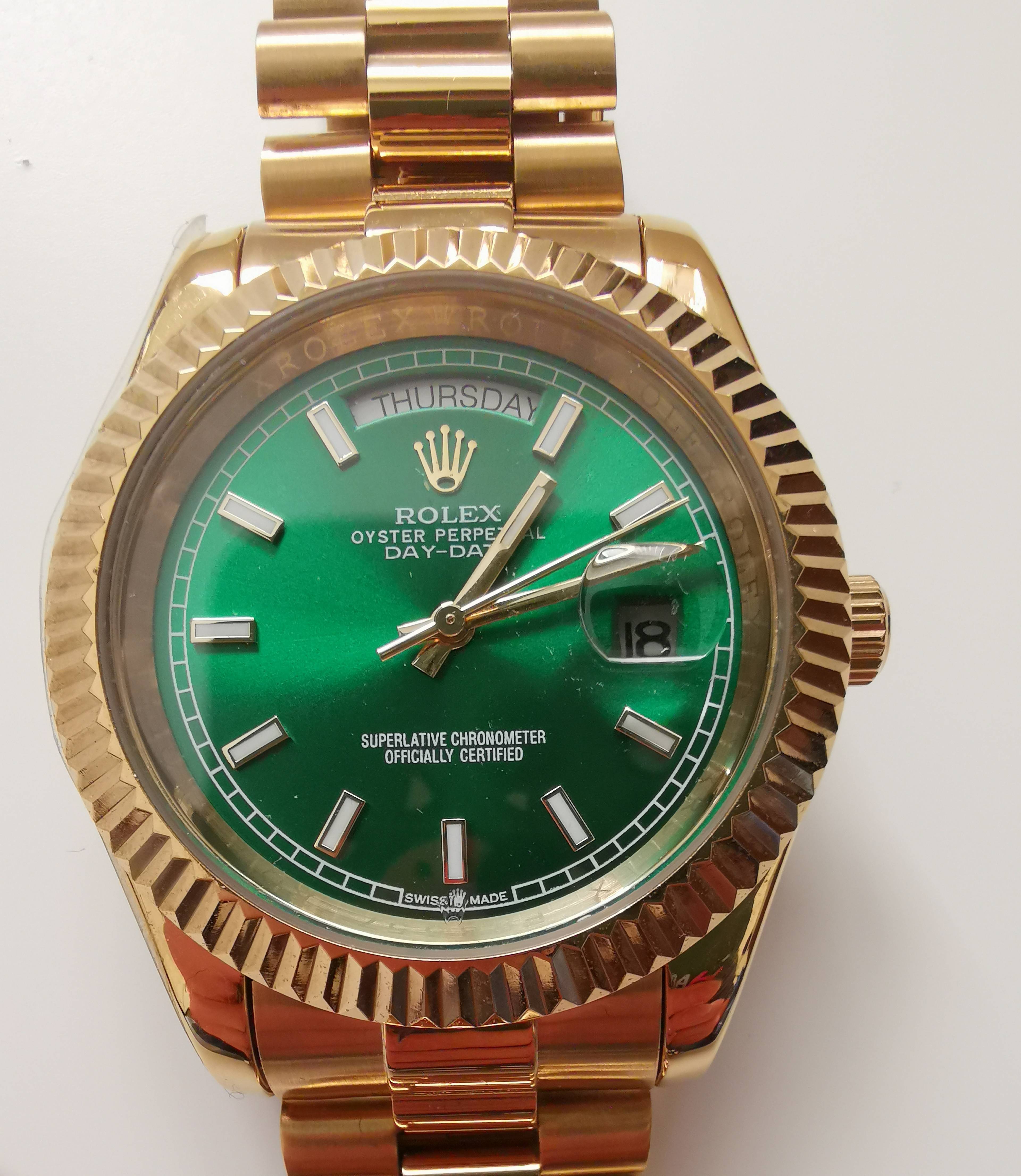 dd gold green dial 40mm