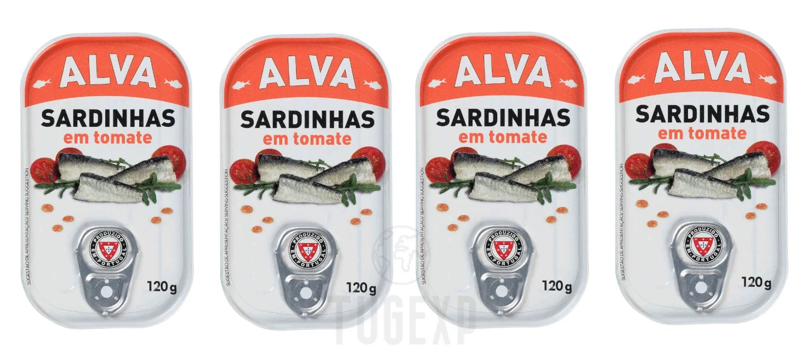 4 X Portuguese Cans Sardines In Tomato Sauce 120g 4 23 Oz Alva Portugal