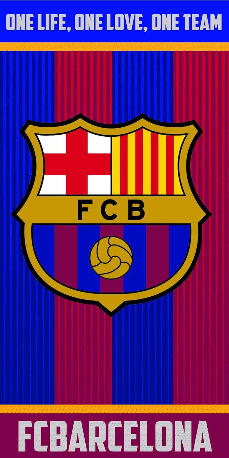 Fc Barcelona Toalla 100% Algodón, Azulgrana 70 x 140 cm