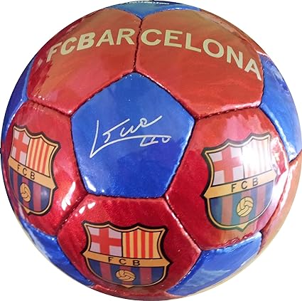 FCB FC Barcelona - Balón f.c. Barcelona con Escudo y firmas Grande Talla 5 (Accesorios Deportivos)