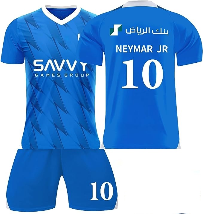 Camiseta de Futbol Niño de Al Hilal, Equipacion Futbol para Niño, Conjunto de Futbol Número.10
