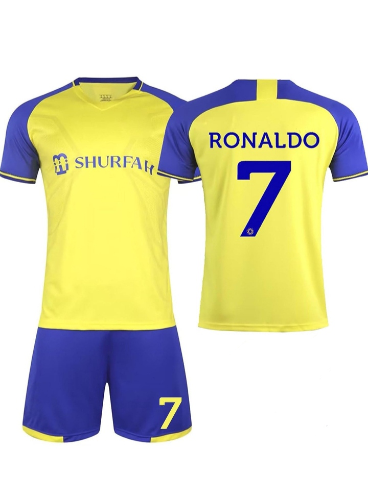 Al Nassr Equipacion Futbol Niño No.7 Camiseta Niño 22/23, Nueva Camiseta Niño, Equipacion