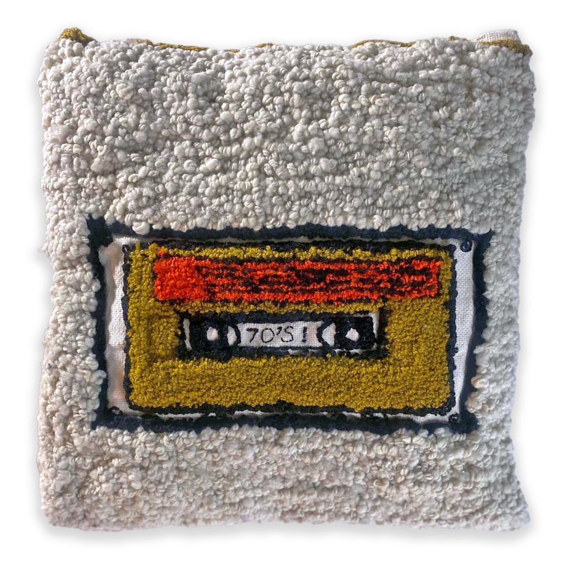 Retro 70's Cassette Pillow | Authentic Handmade Vintage Art