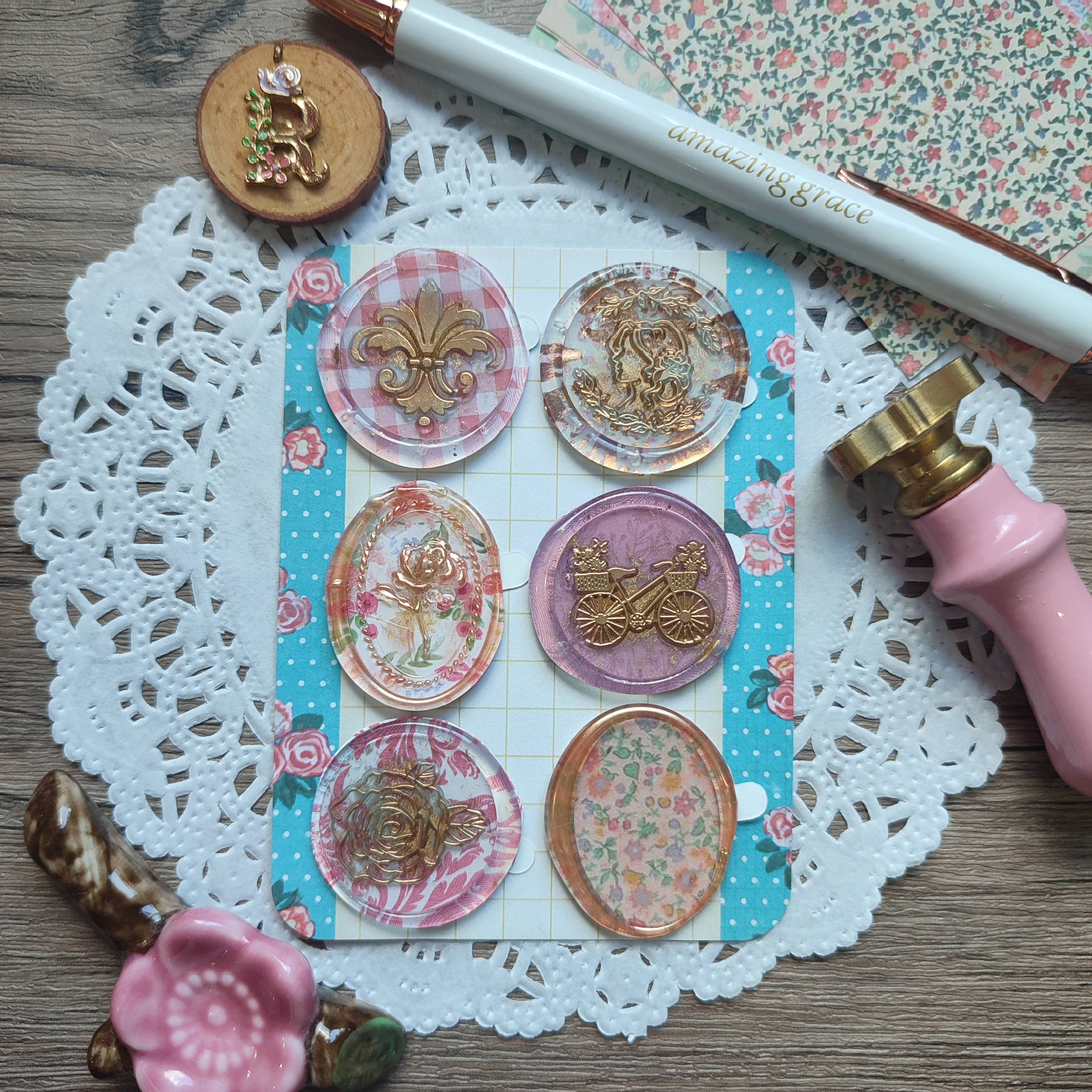 Pre-made Wax Seals in Pattern Paper Set 1