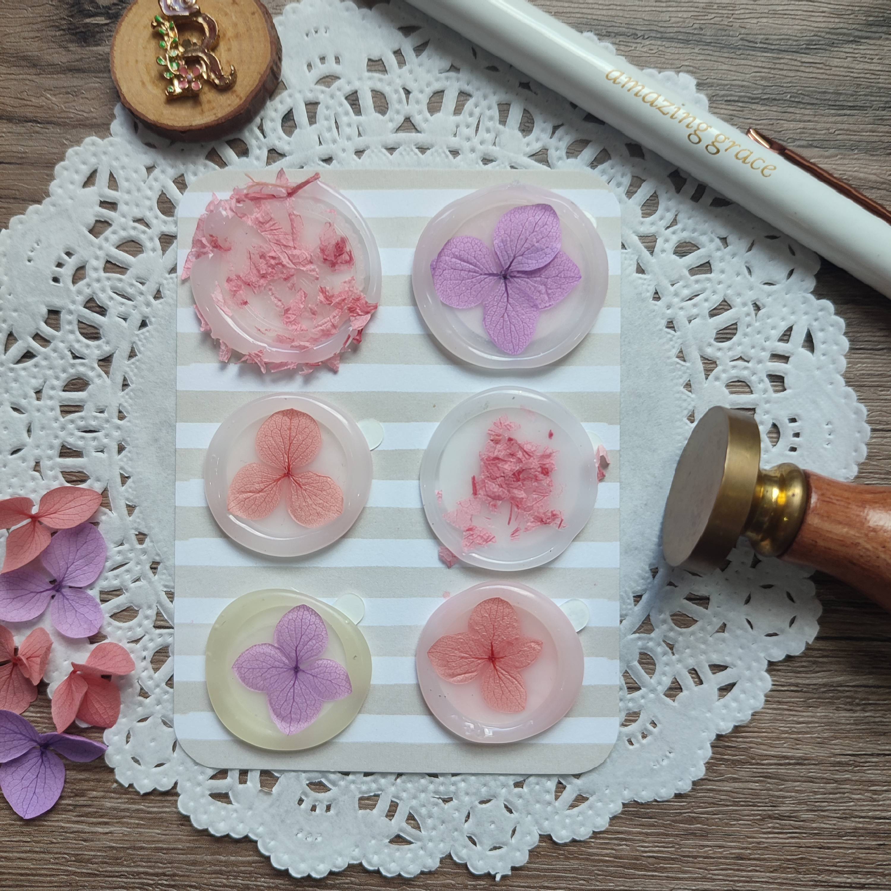 Pre-made Wax Seals with Dried Flowers Set 2