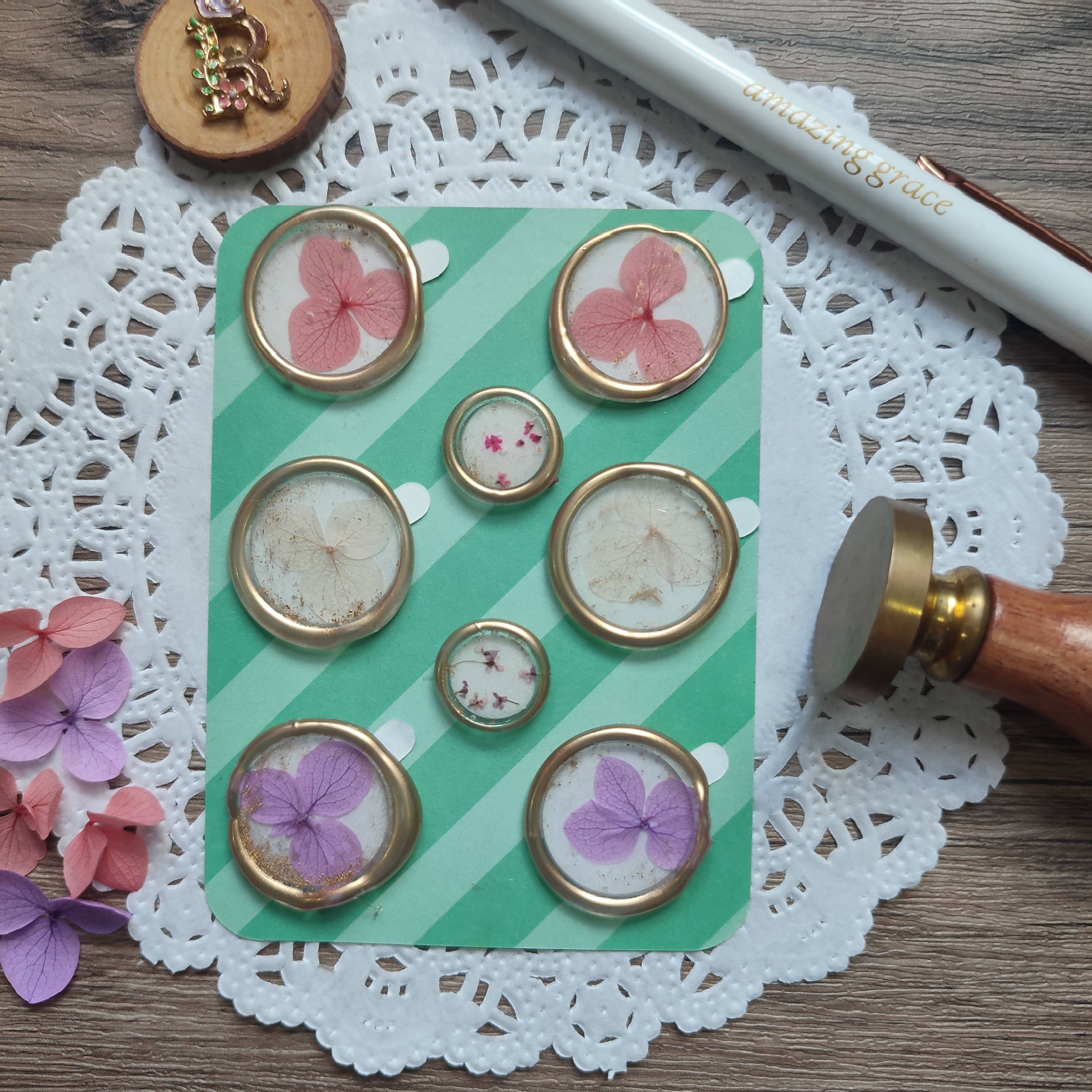 Pre-made Wax Seals with Dried Flowers Set 3